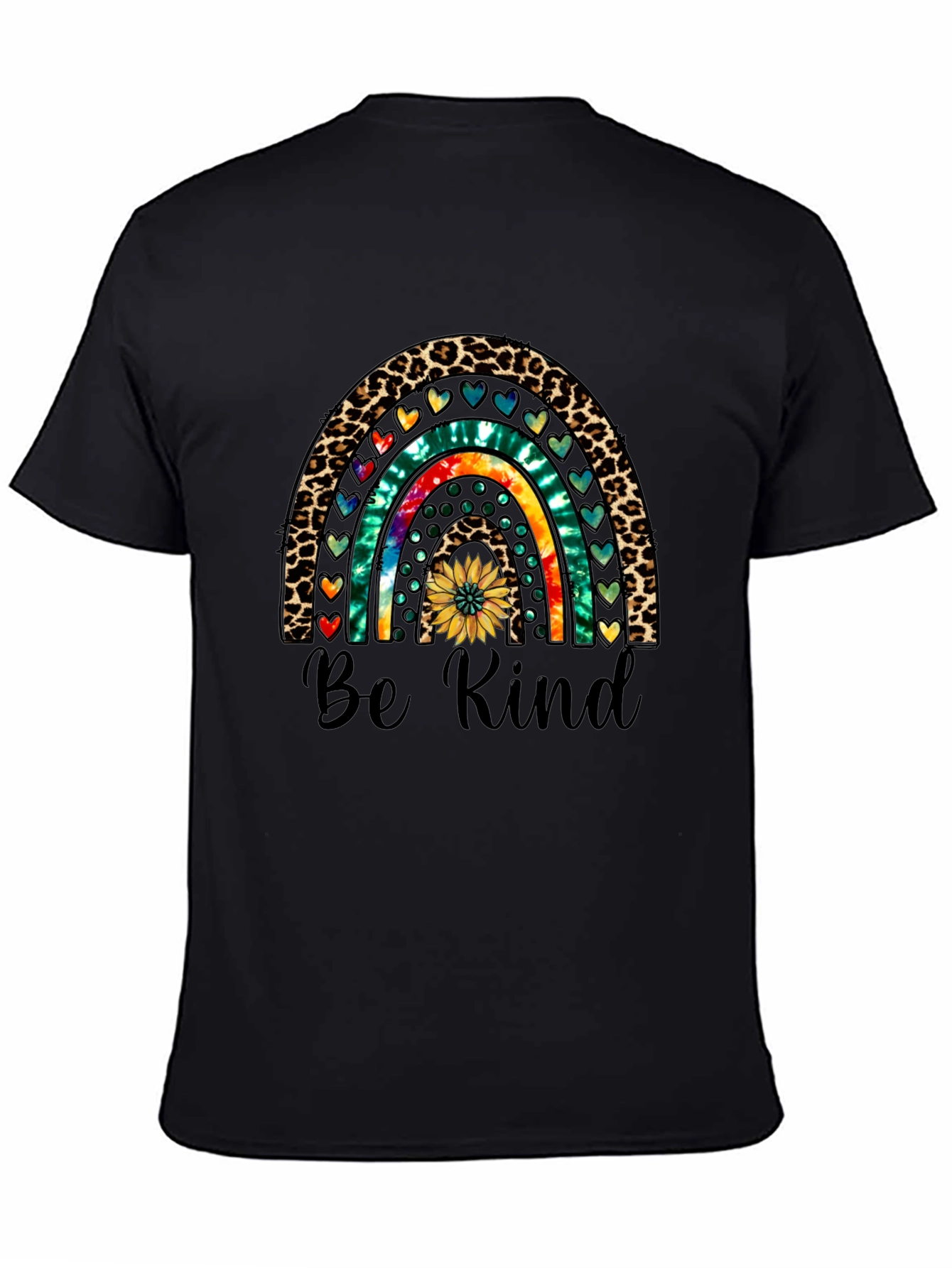 Be Kind Rainbow Graphic Tee - Casual Comfort