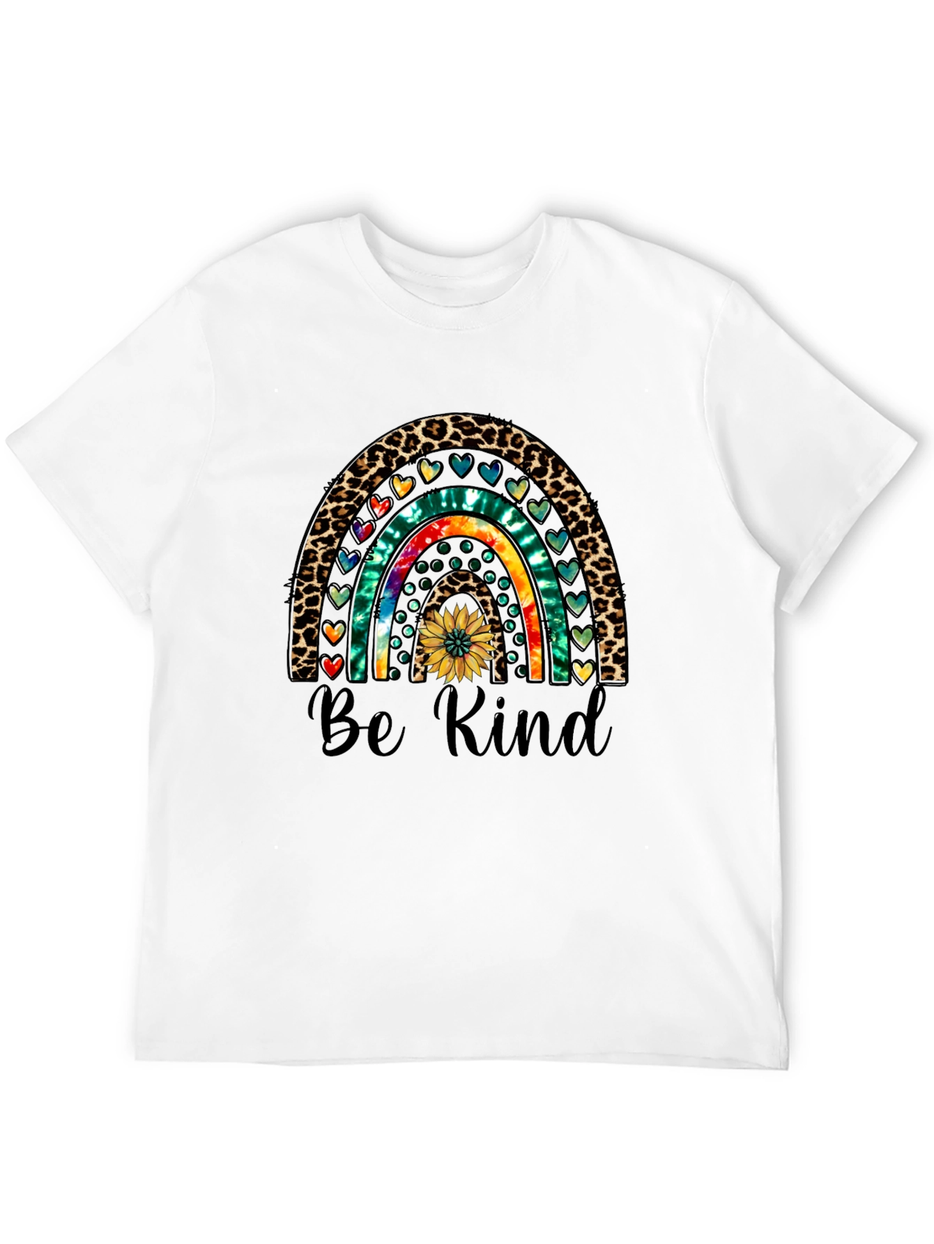 Be Kind Rainbow Graphic Tee - Casual Comfort
