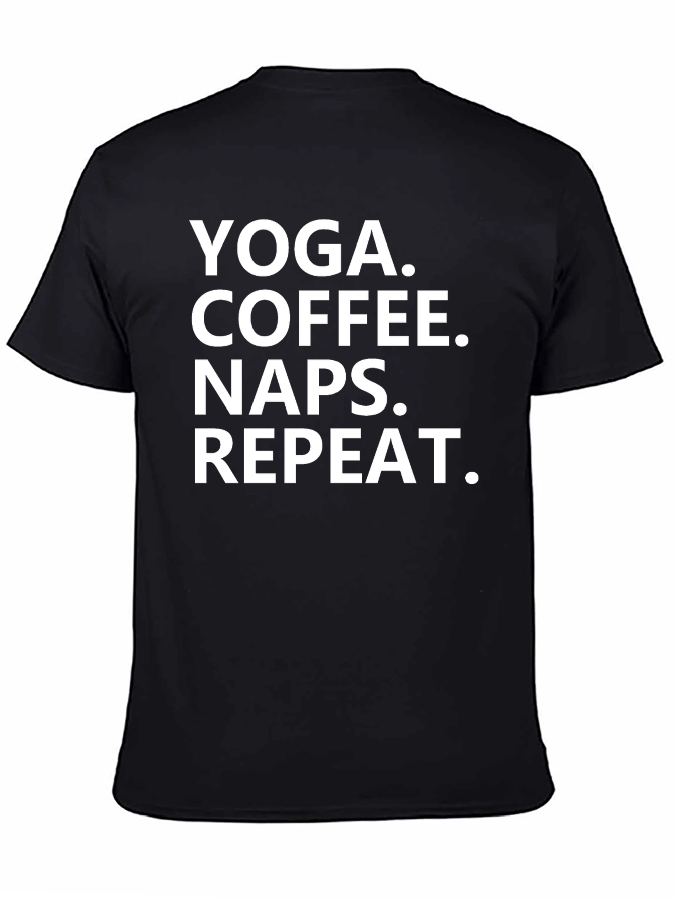 Yoga Coffee Naps Repeat T-Shirt - Black Graphic Tee