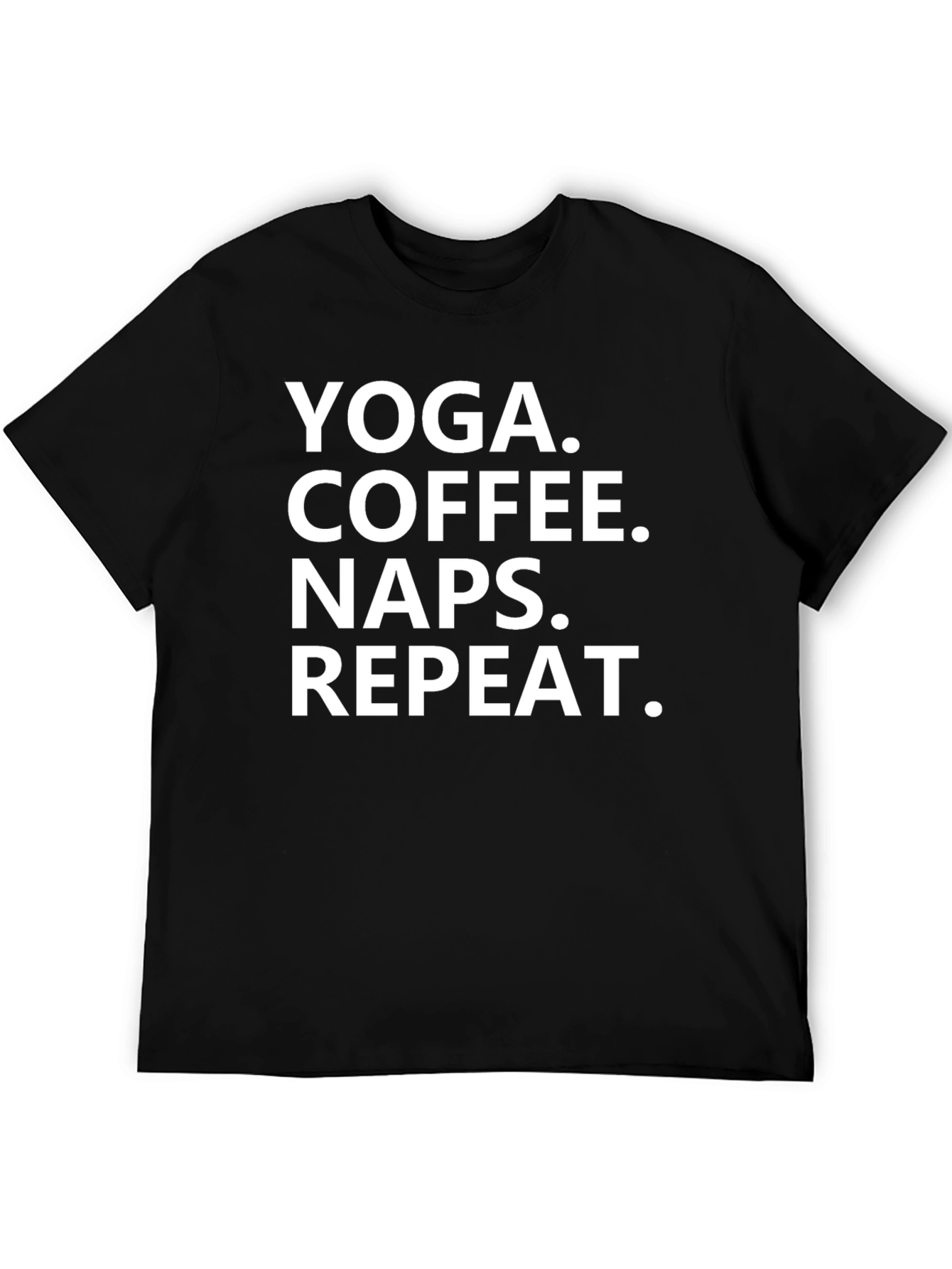 Yoga Coffee Naps Repeat T-Shirt - Black Graphic Tee