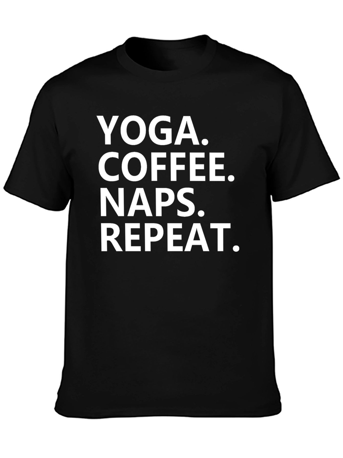 Yoga Coffee Naps Repeat T-Shirt - Black Graphic Tee