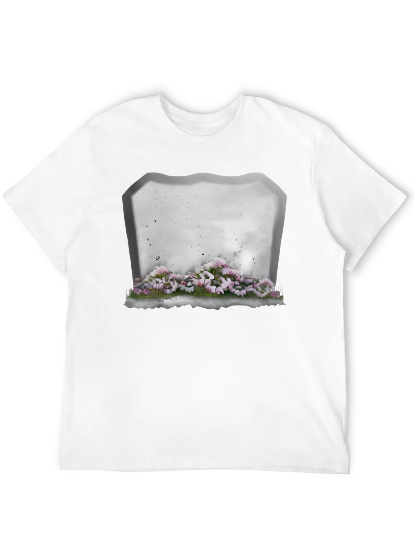 Floral Tombstone T-Shirt - Gothic Style