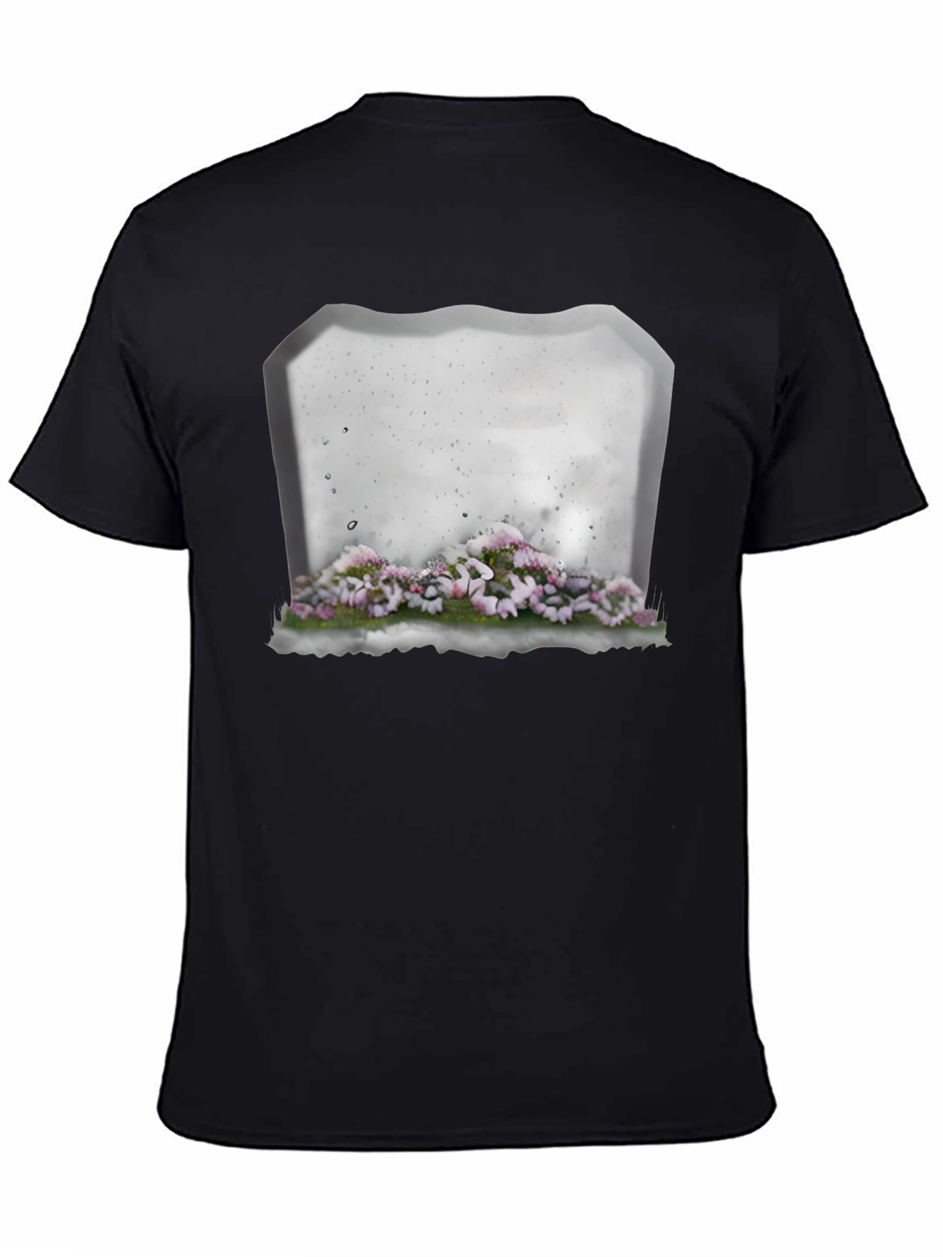 Floral Tombstone T-Shirt - Gothic Style