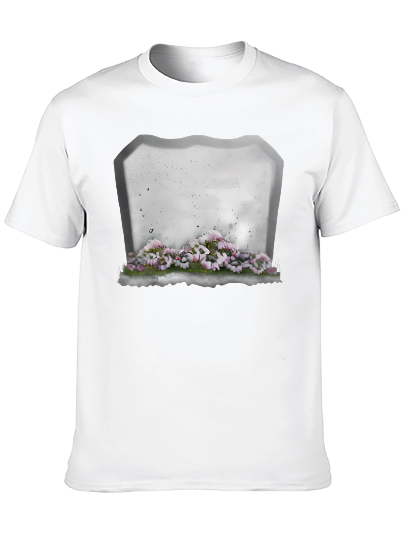 Floral Tombstone T-Shirt - Gothic Style
