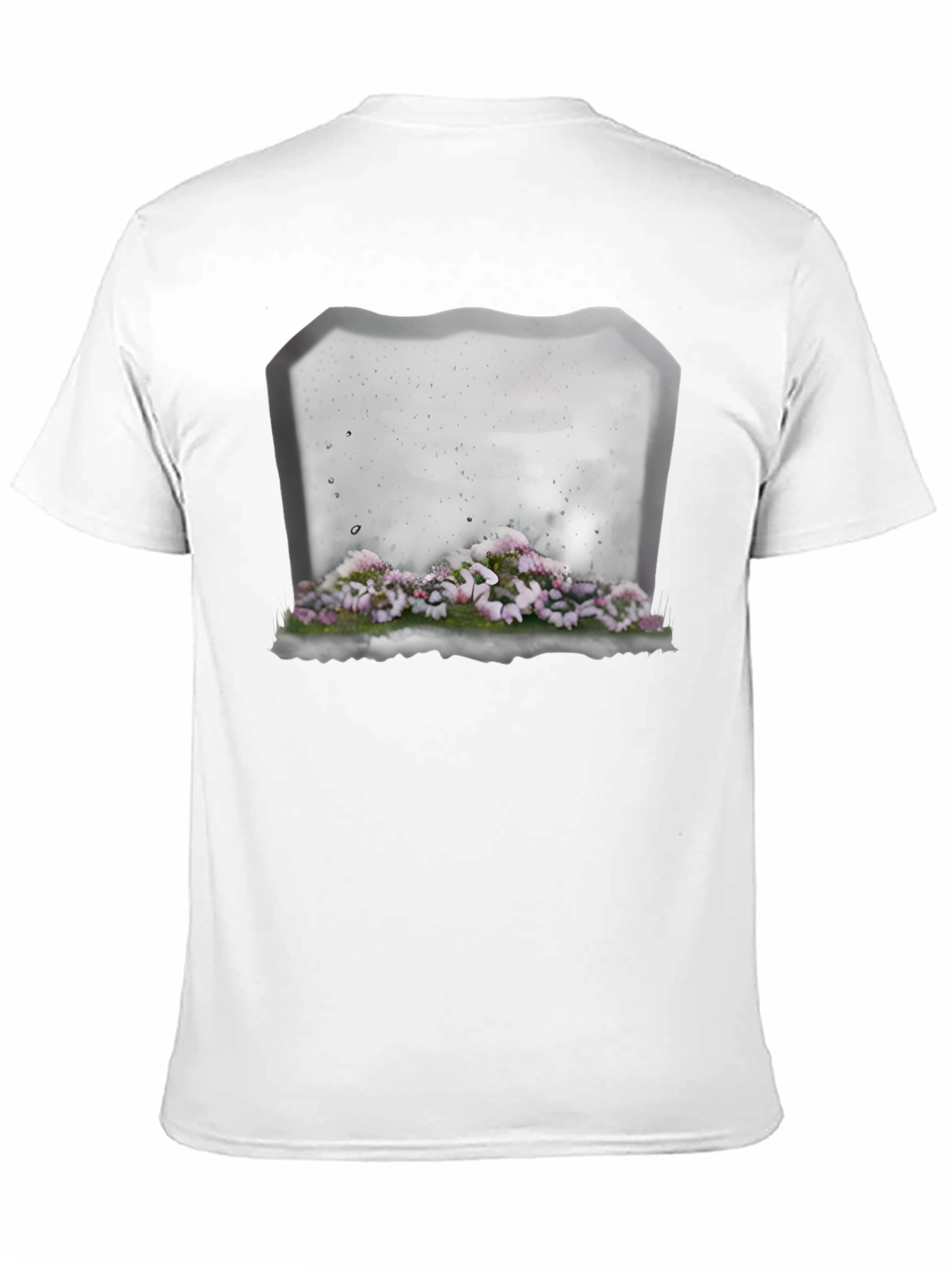 Floral Tombstone T-Shirt - Gothic Style