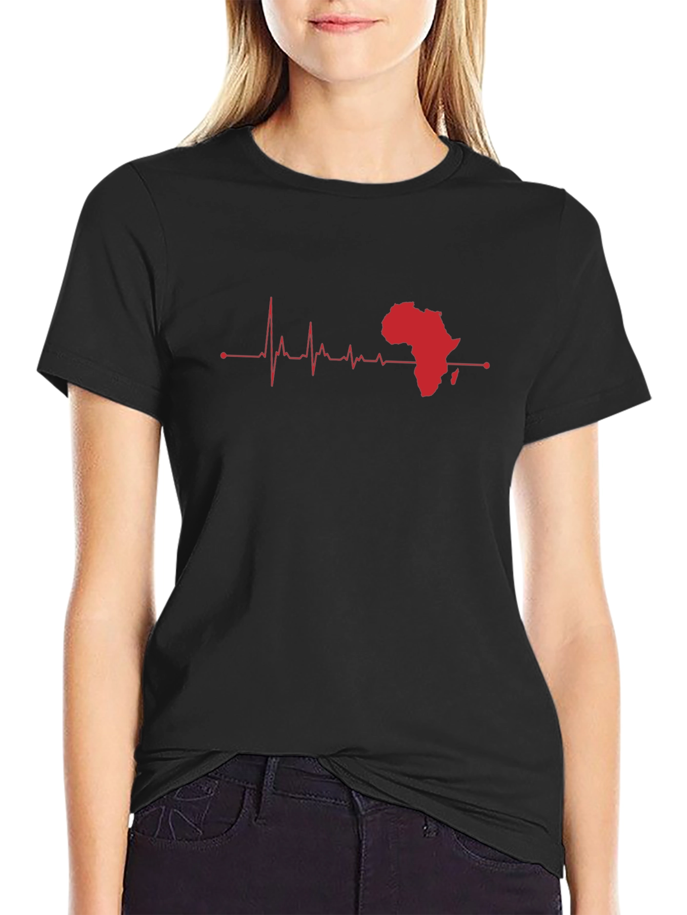 Africa Heartbeat T-Shirt - Black