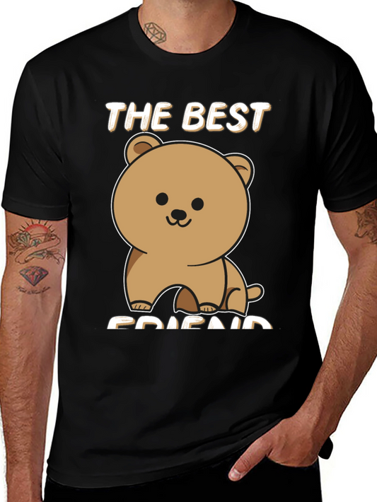 Best Friend Bear Graphic Tee - Black