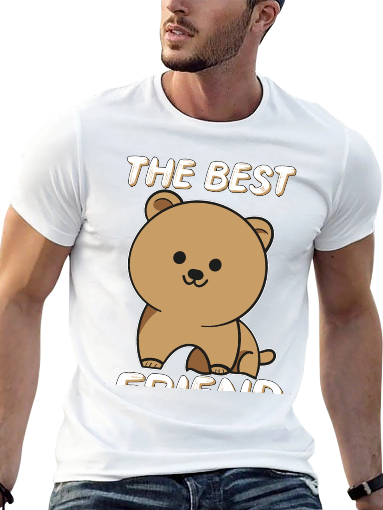 Best Friend Bear Graphic Tee - Black