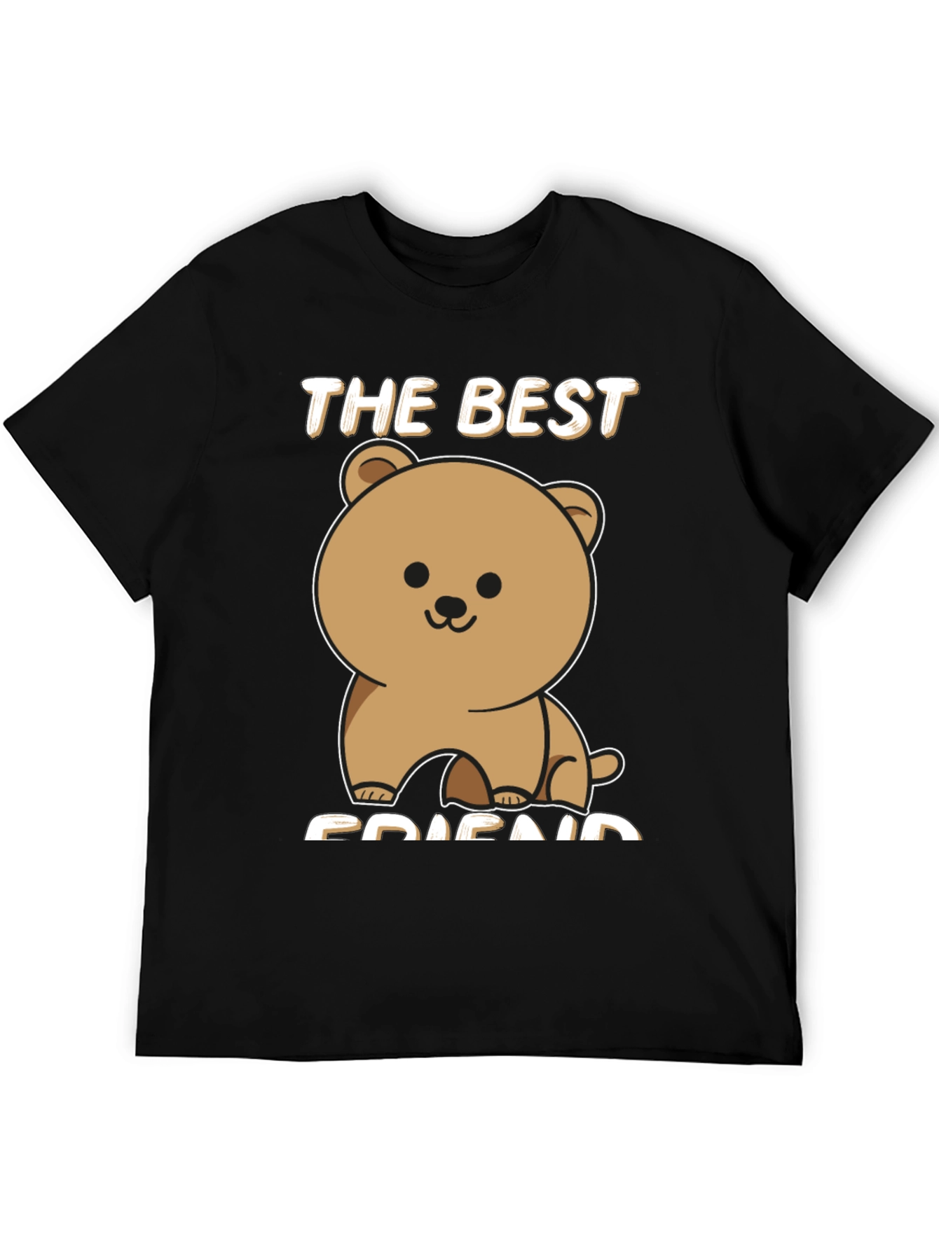 Best Friend Bear Graphic Tee - Black
