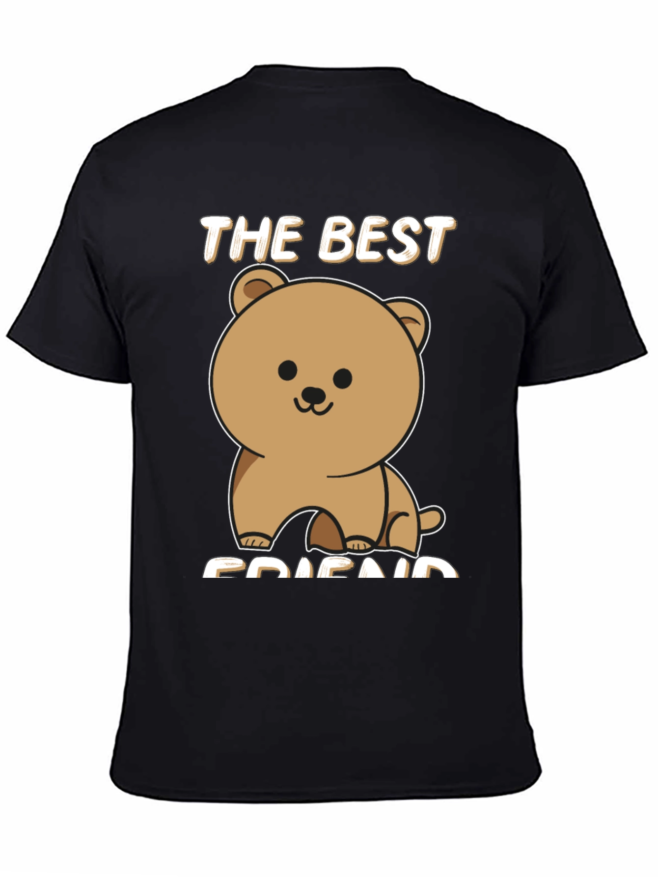 Best Friend Bear Graphic Tee - Black
