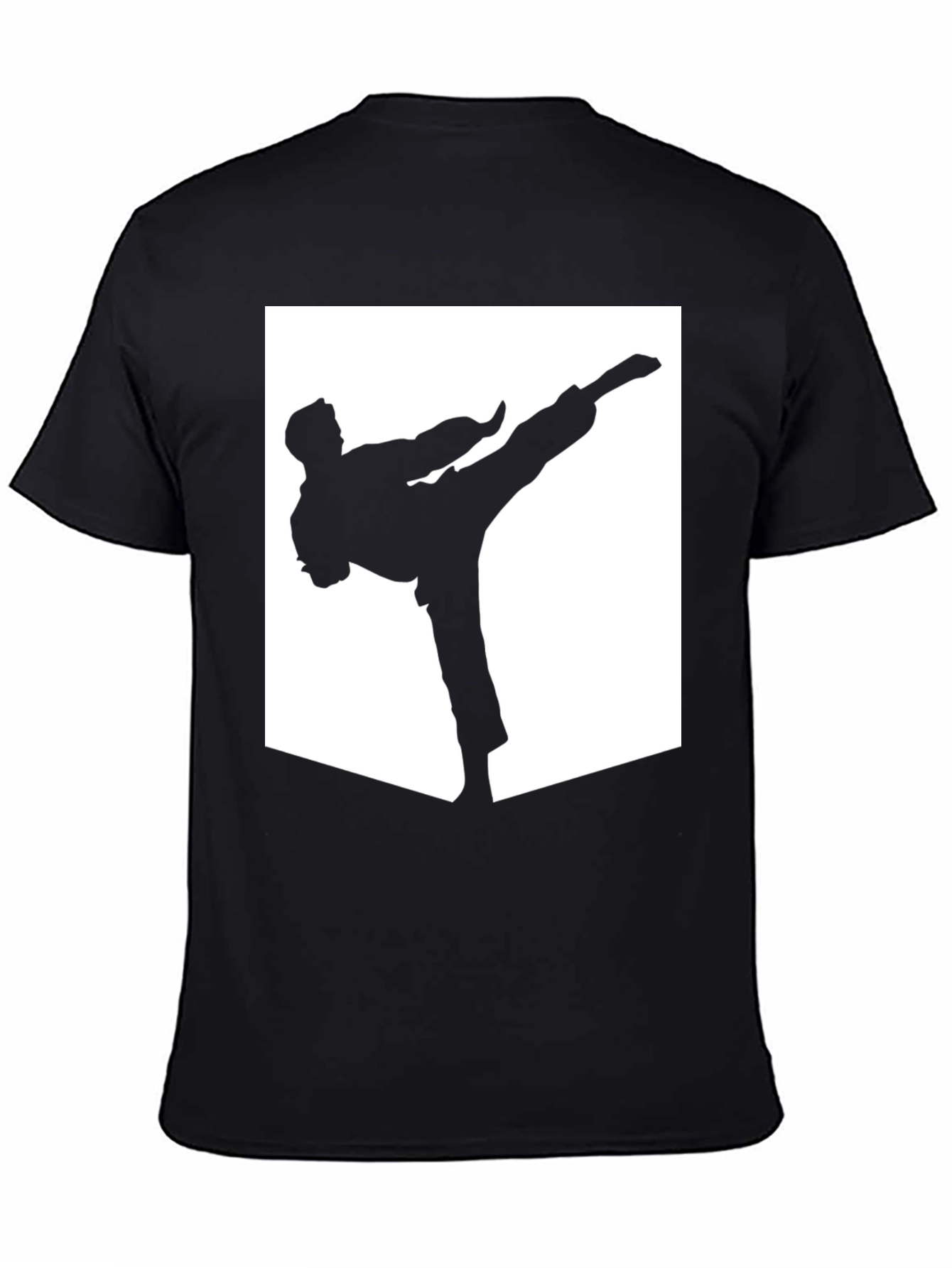 Karate Kick Graphic T-Shirt - Black Cotton Tee