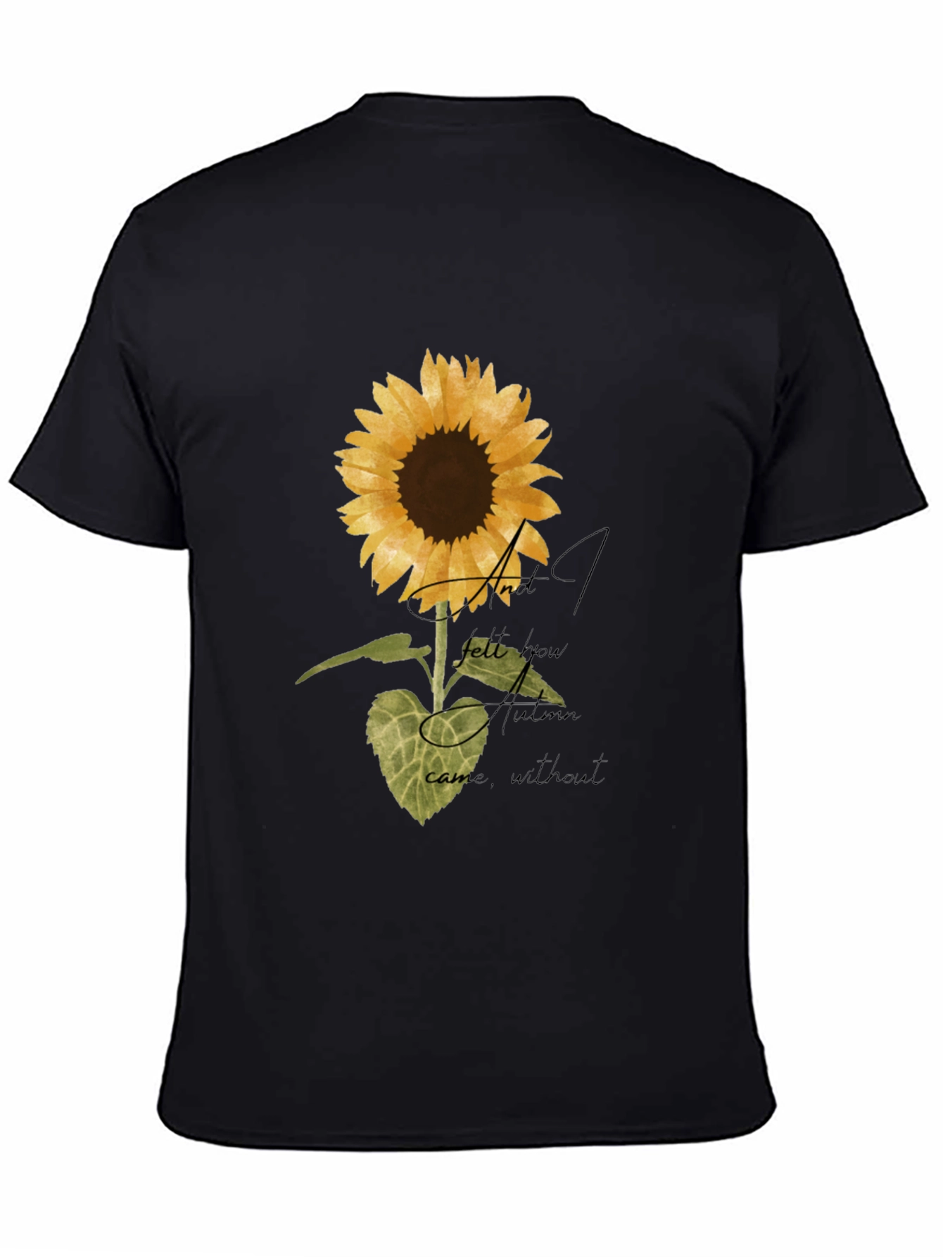 Sunflower Graphic Print Black T-Shirt