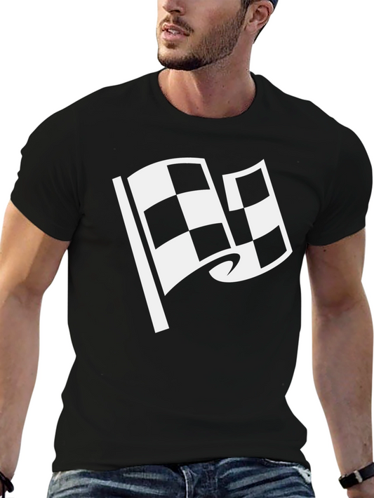Checkered Flag Graphic Tee - Black