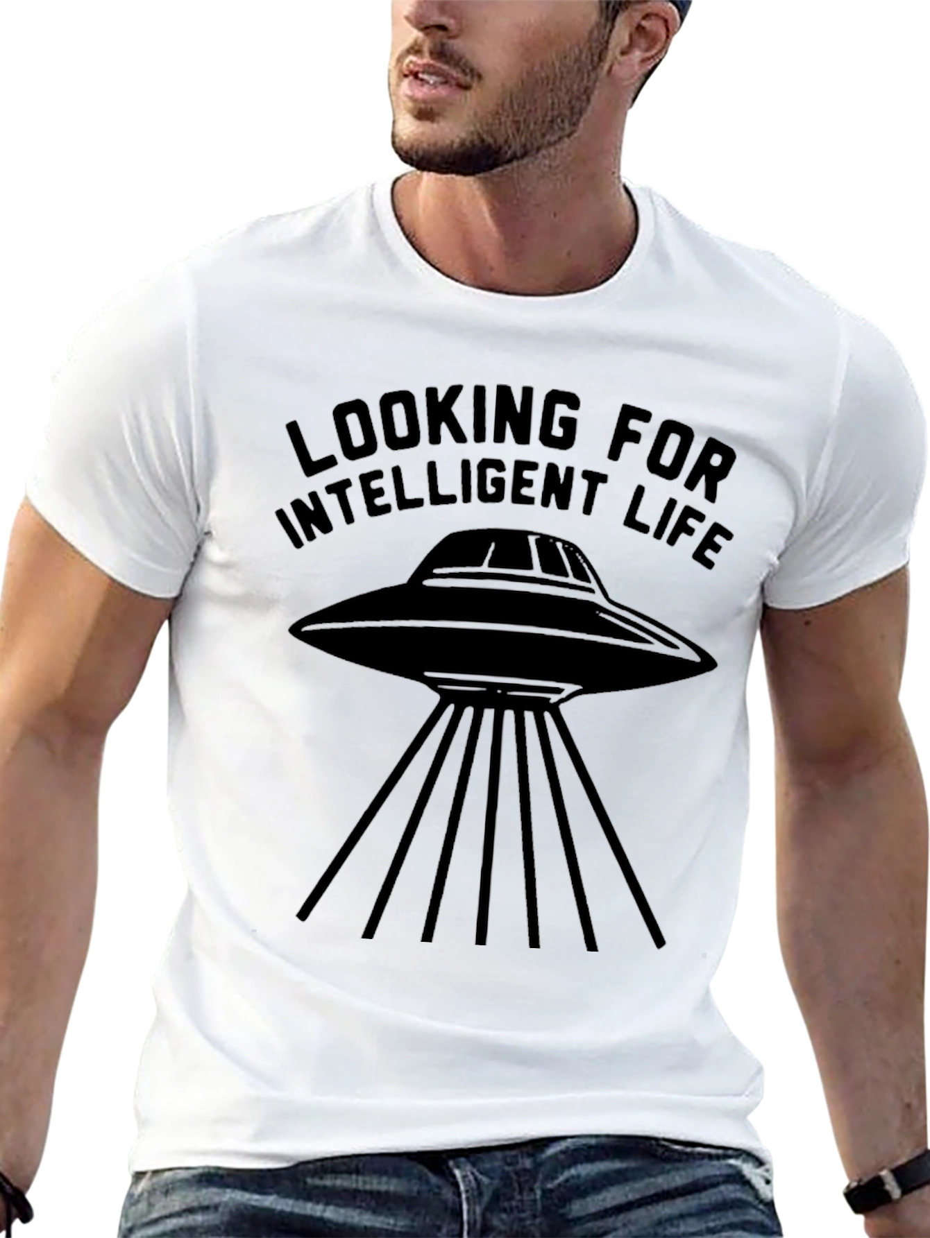 Looking For Intelligent Life UFO Graphic T-Shirt