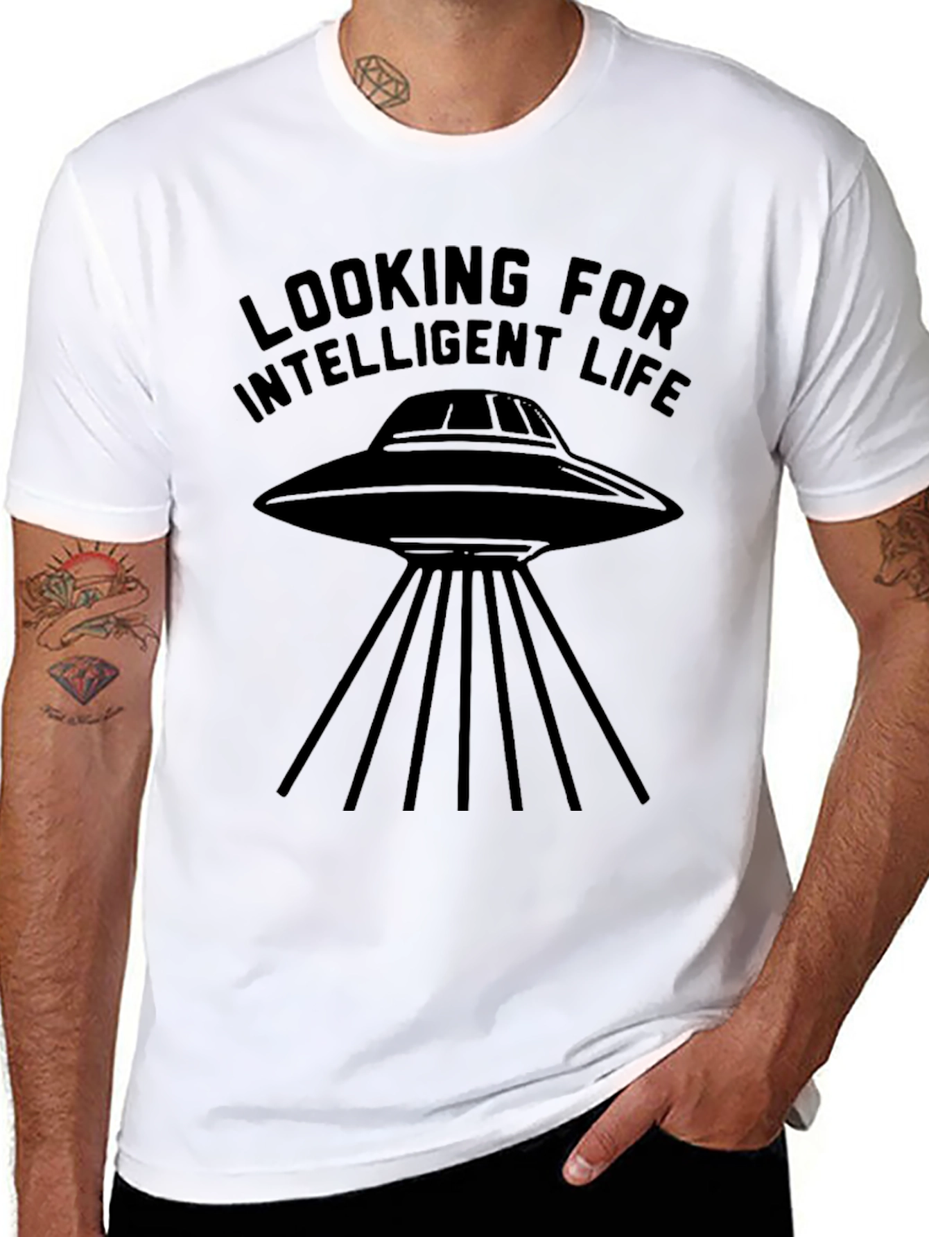 Looking For Intelligent Life UFO Graphic T-Shirt