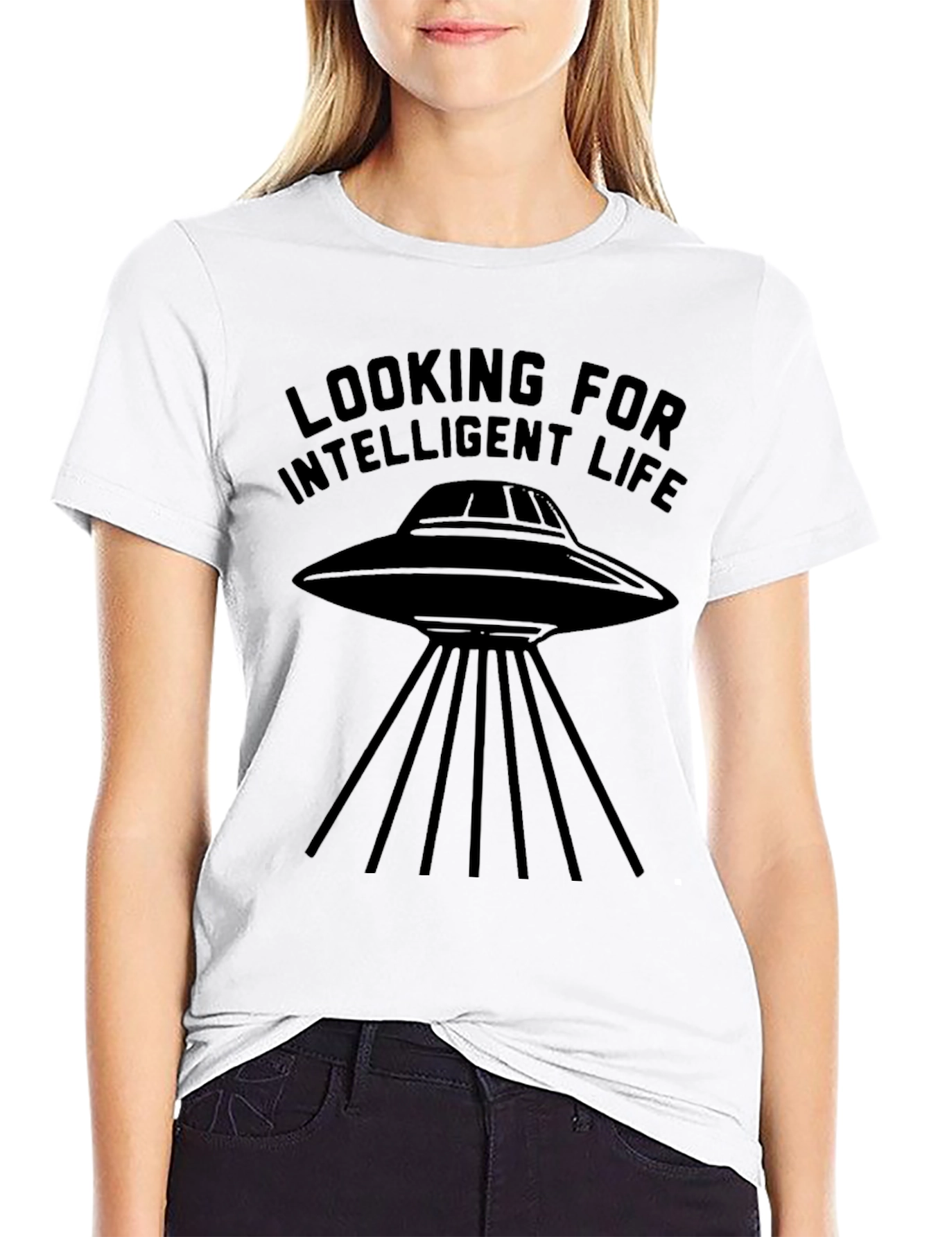 Looking For Intelligent Life UFO Graphic T-Shirt