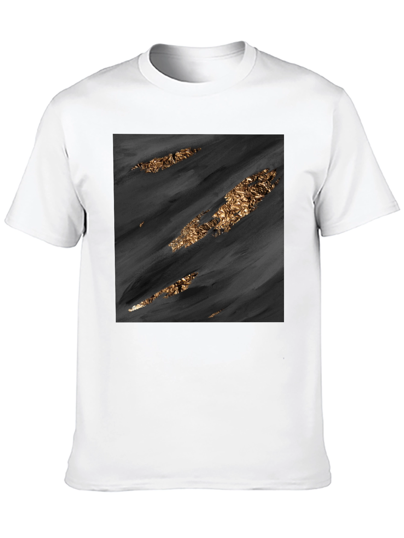 Stylish Black Tee with Abstract Gold Detail