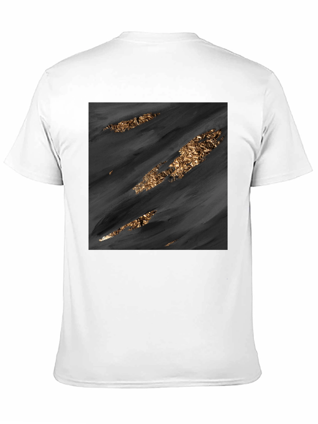 Stylish Black Tee with Abstract Gold Detail