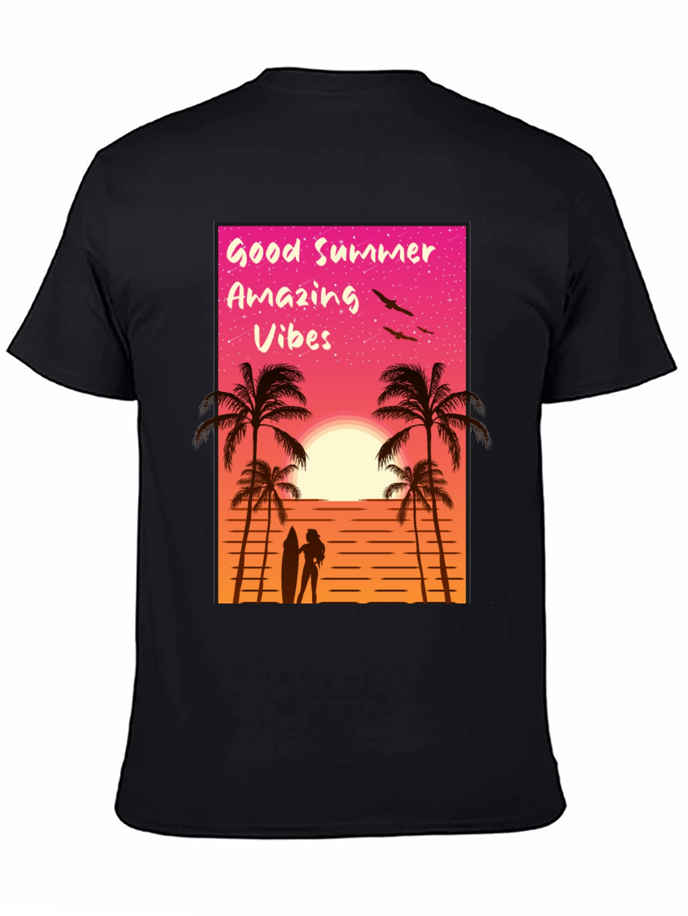 Good Summer Vibes Graphic T-Shirt - Beach Sunset Tee