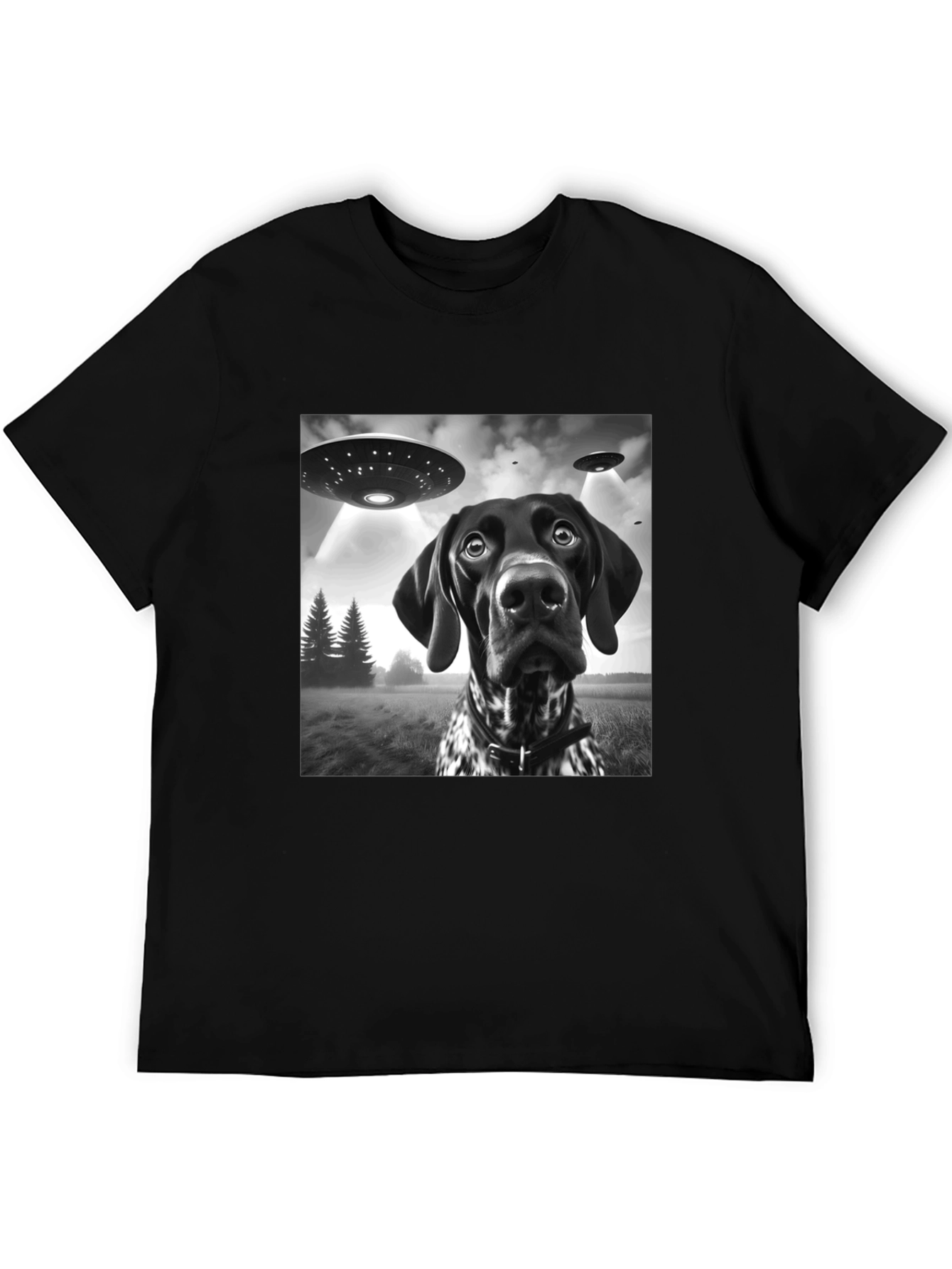 UFO Dog Abduction Graphic T-Shirt