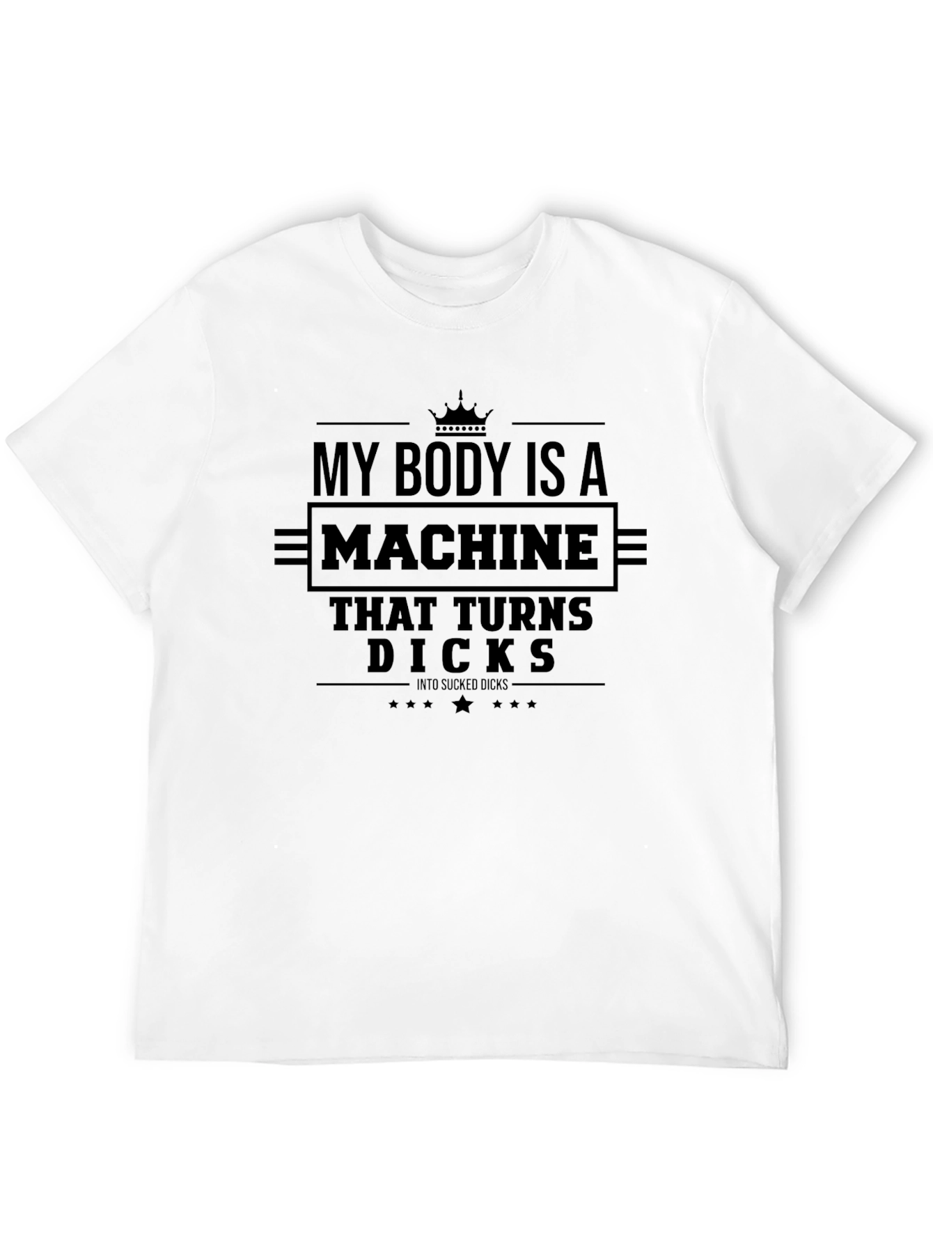 My Body Is a Machine Funny Black Graphic T-Shirt
