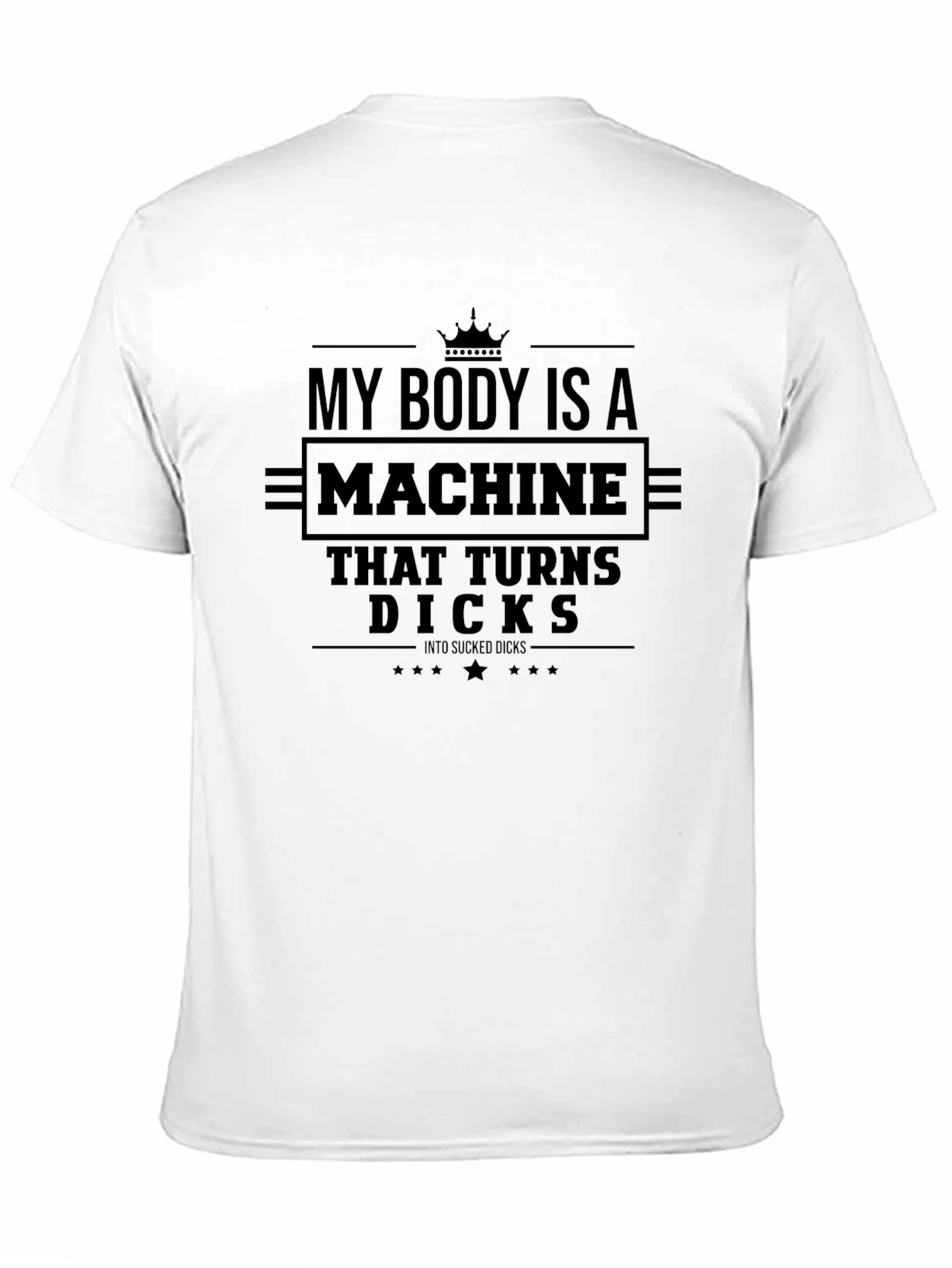 My Body Is a Machine Funny Black Graphic T-Shirt