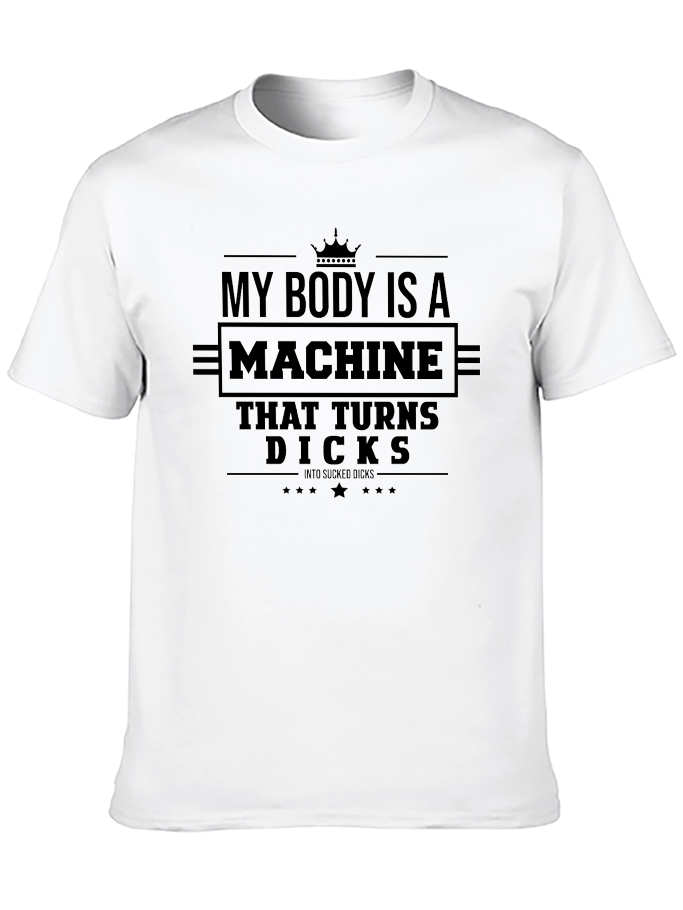 My Body Is a Machine Funny Black Graphic T-Shirt