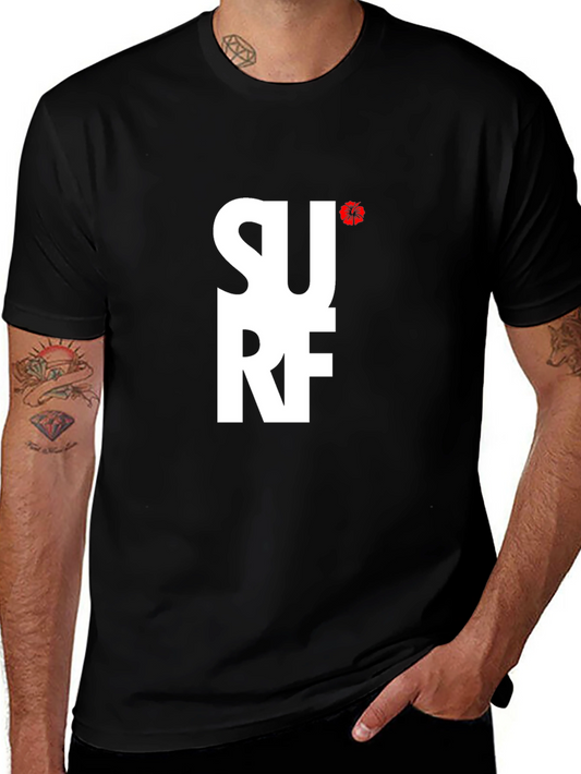 Surf Tee - Black Cotton Graphic T-Shirt