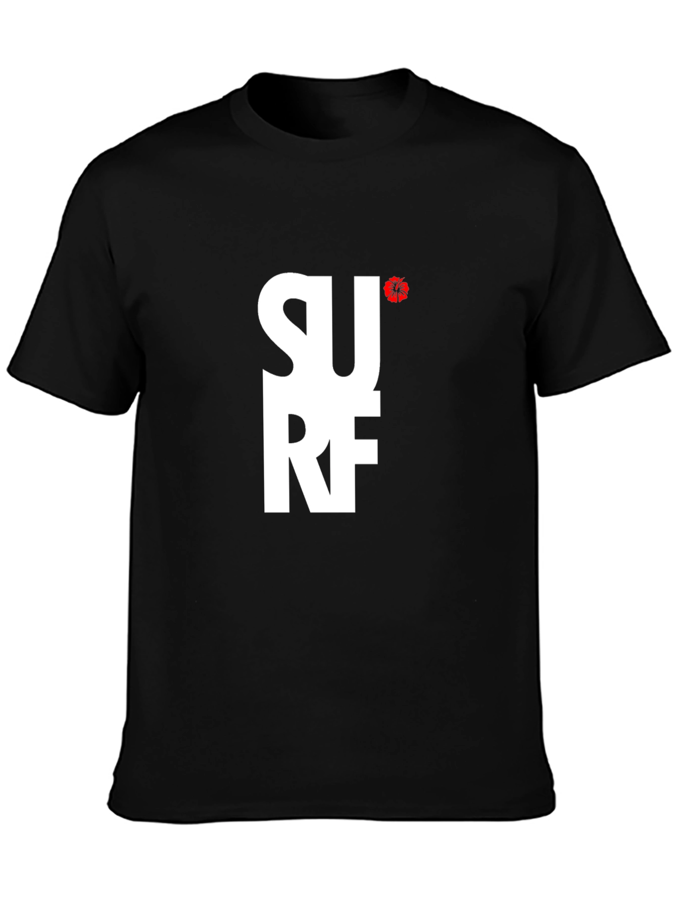 Surf Tee - Black Cotton Graphic T-Shirt