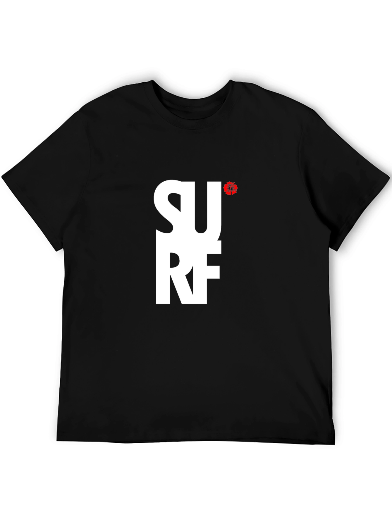 Surf Tee - Black Cotton Graphic T-Shirt
