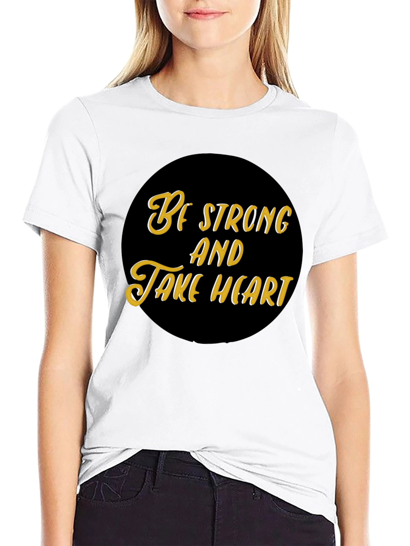 Be Strong and Take Heart Black T-Shirt