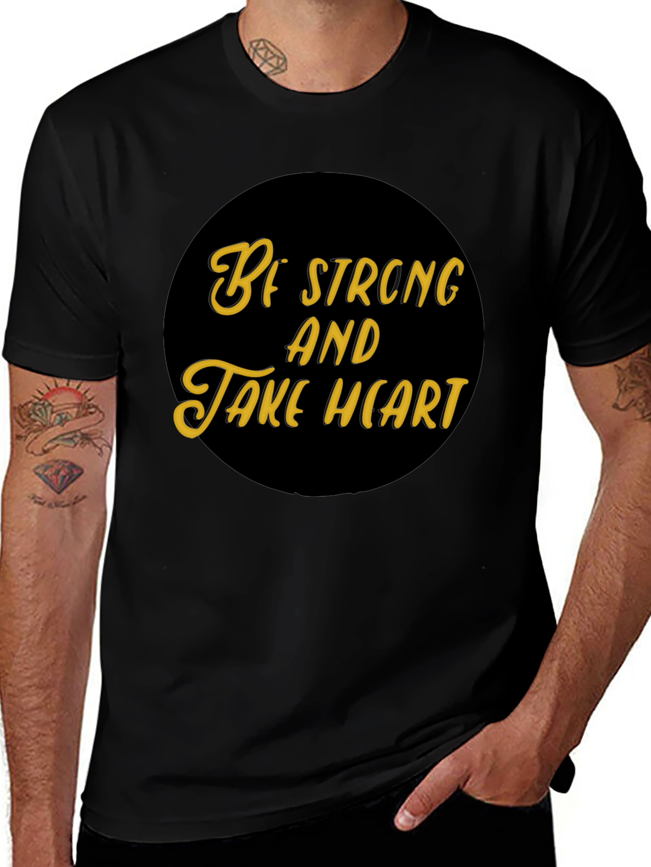 Be Strong and Take Heart Black T-Shirt