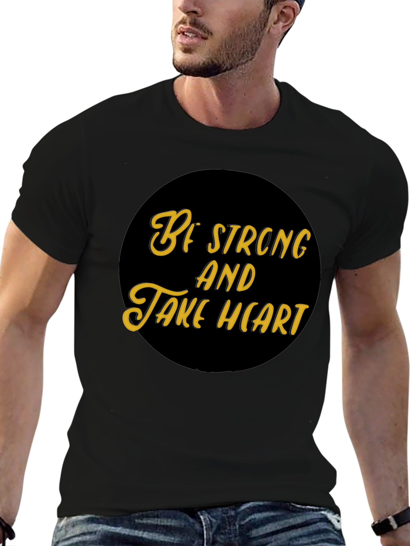Be Strong and Take Heart Black T-Shirt