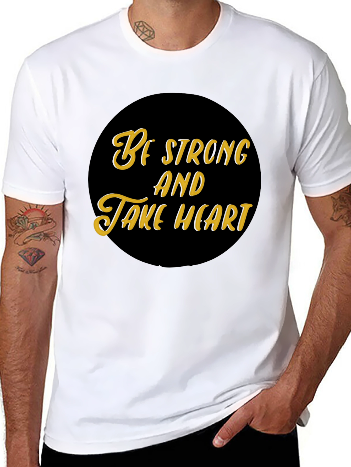 Be Strong and Take Heart Black T-Shirt