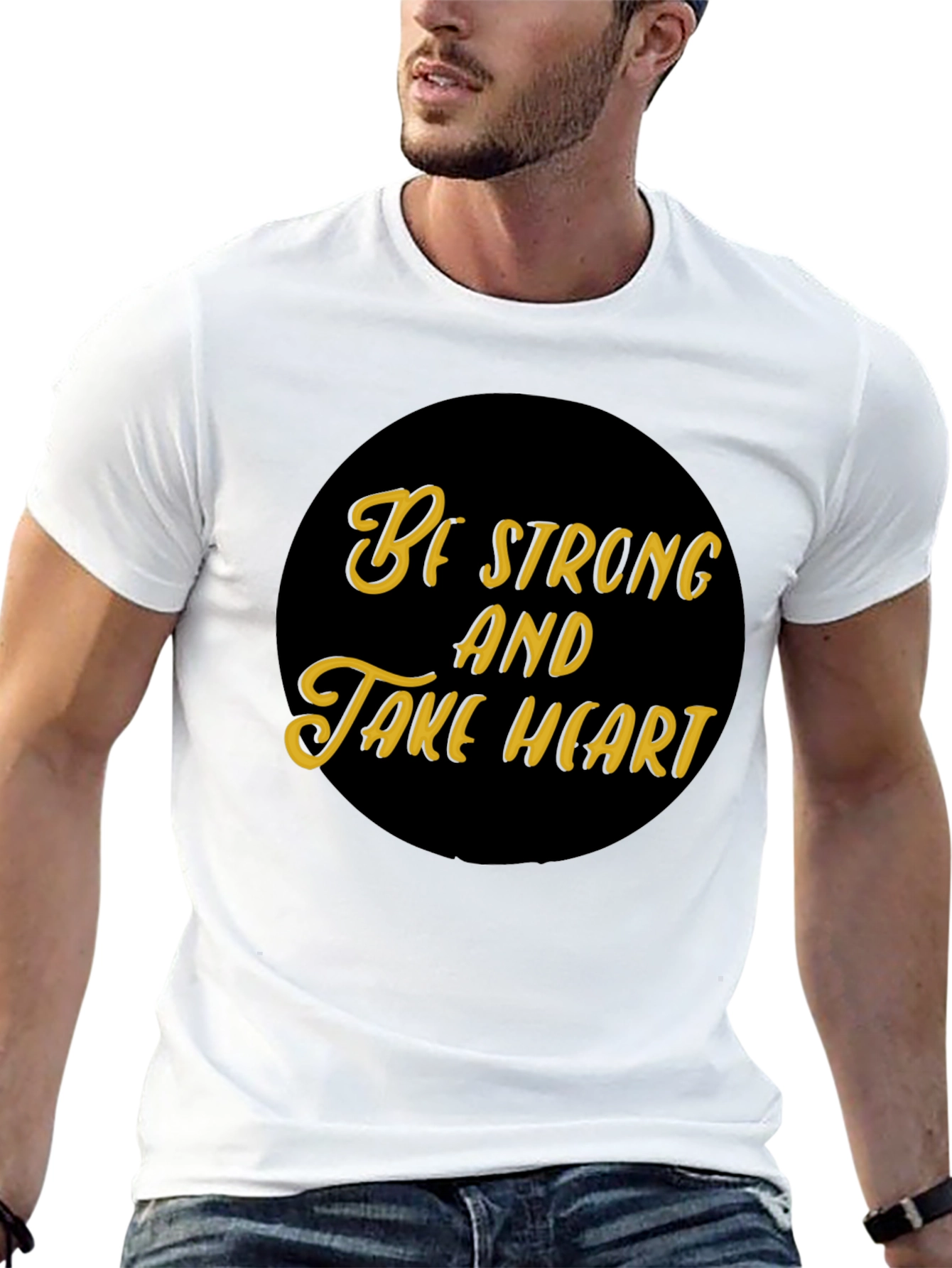 Be Strong and Take Heart Black T-Shirt