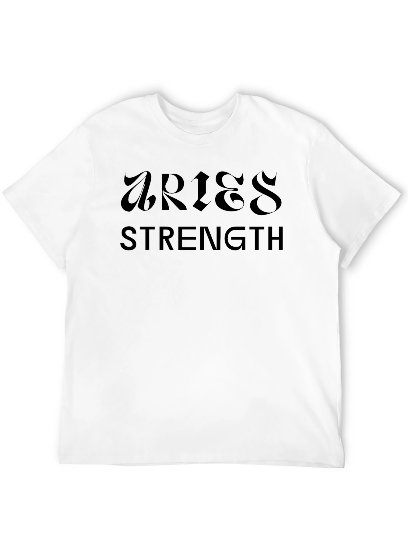 Aries Strength Black Graphic T-Shirt