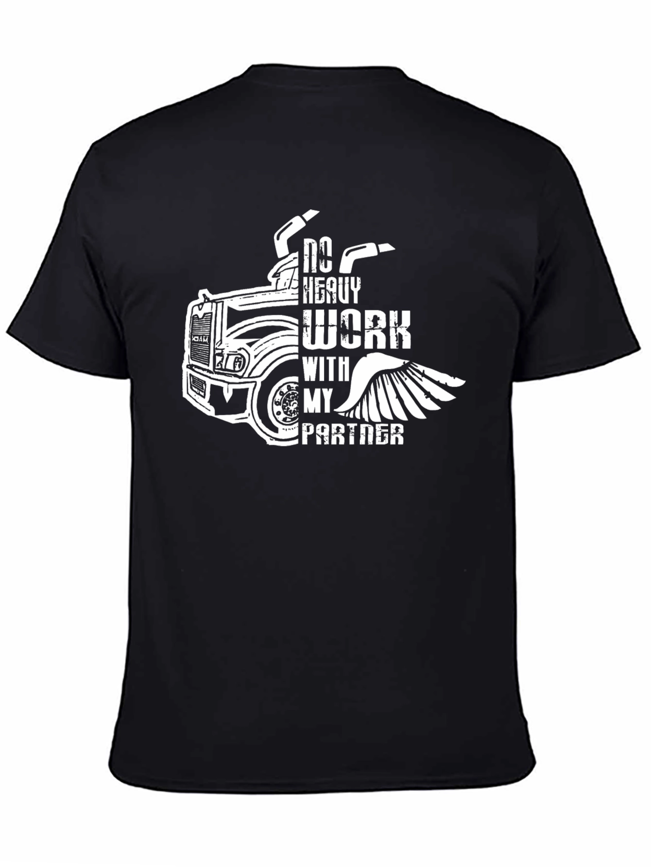 No Heavy Work Trucker T-Shirt - Black