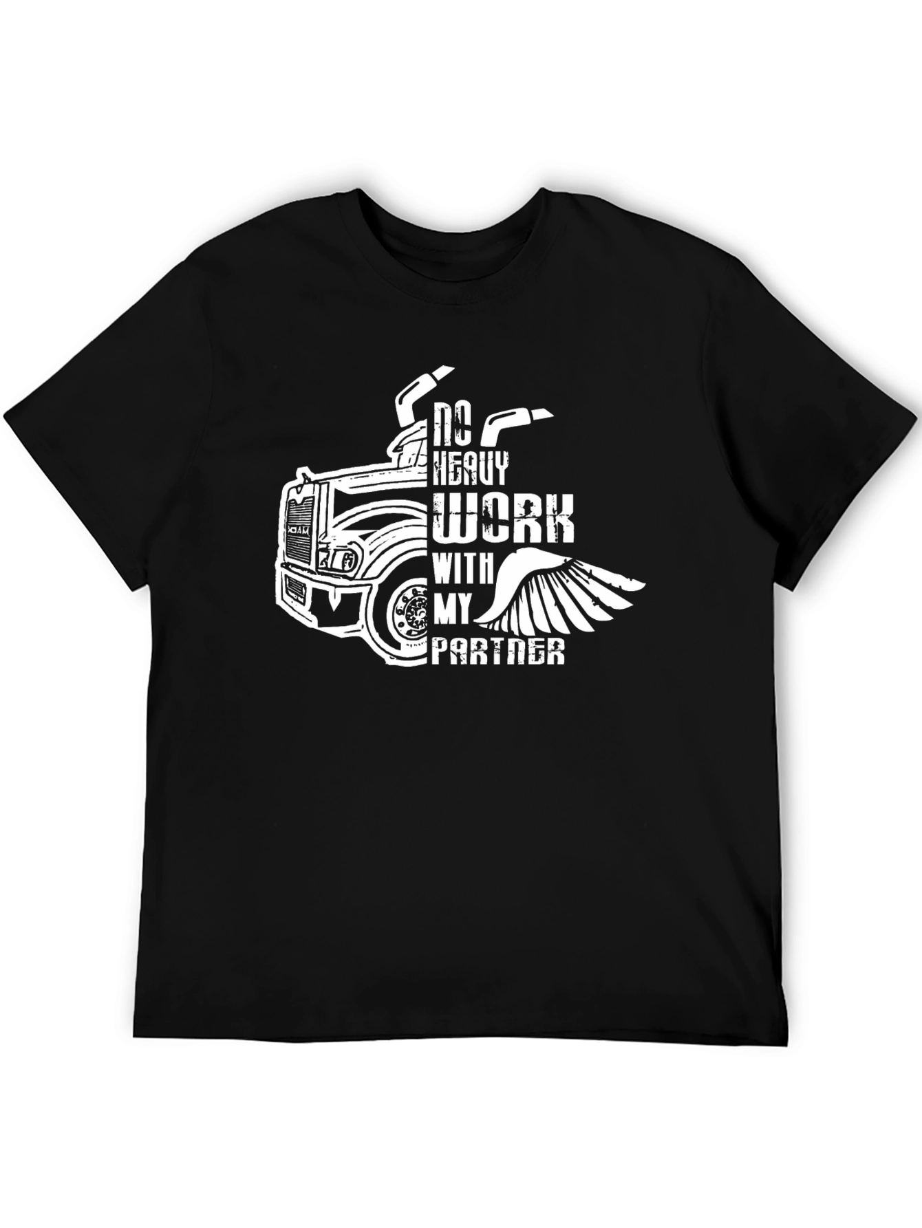 No Heavy Work Trucker T-Shirt - Black