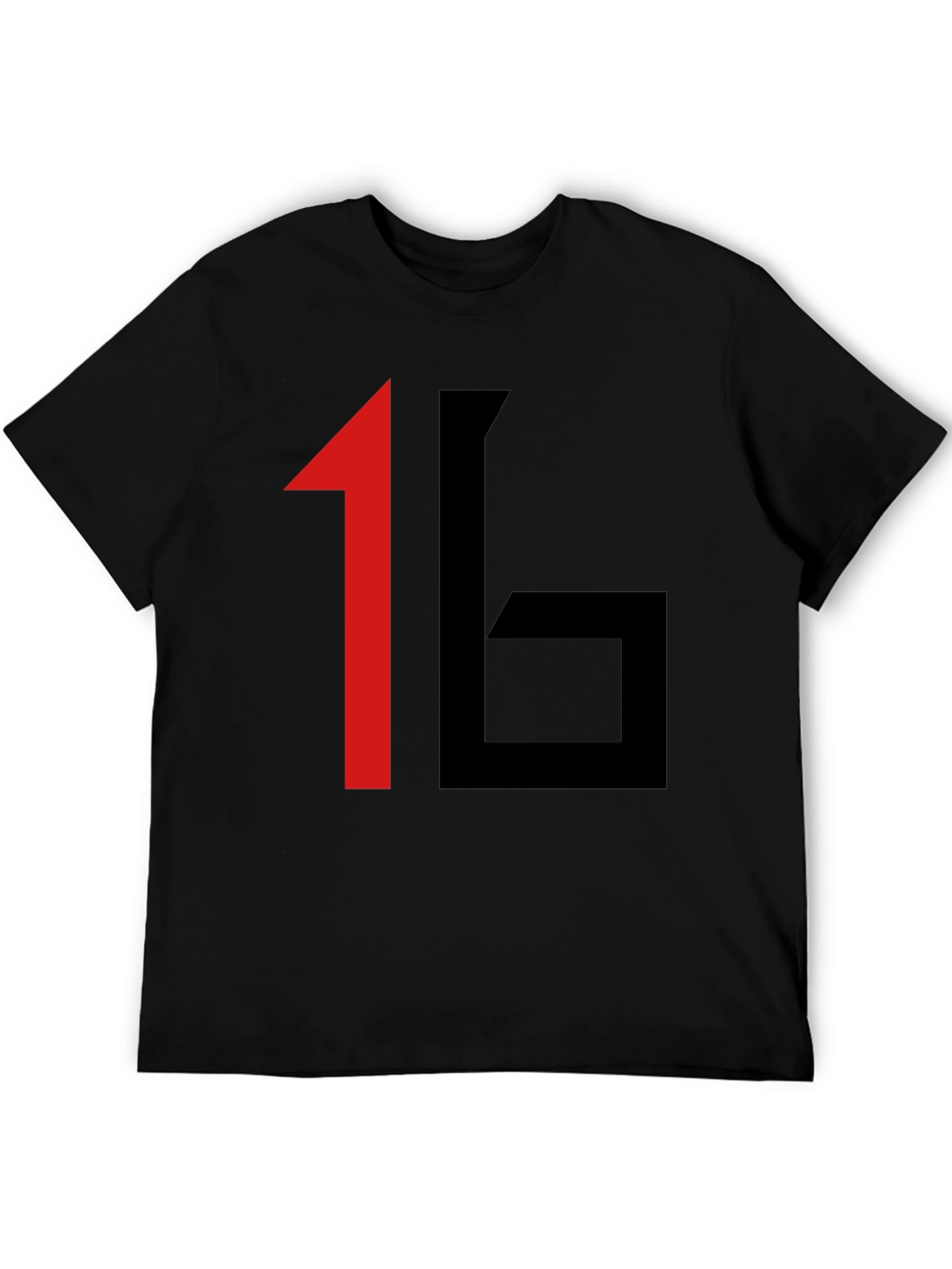 Bold Graphic Tee: 16 Print Black T-Shirt