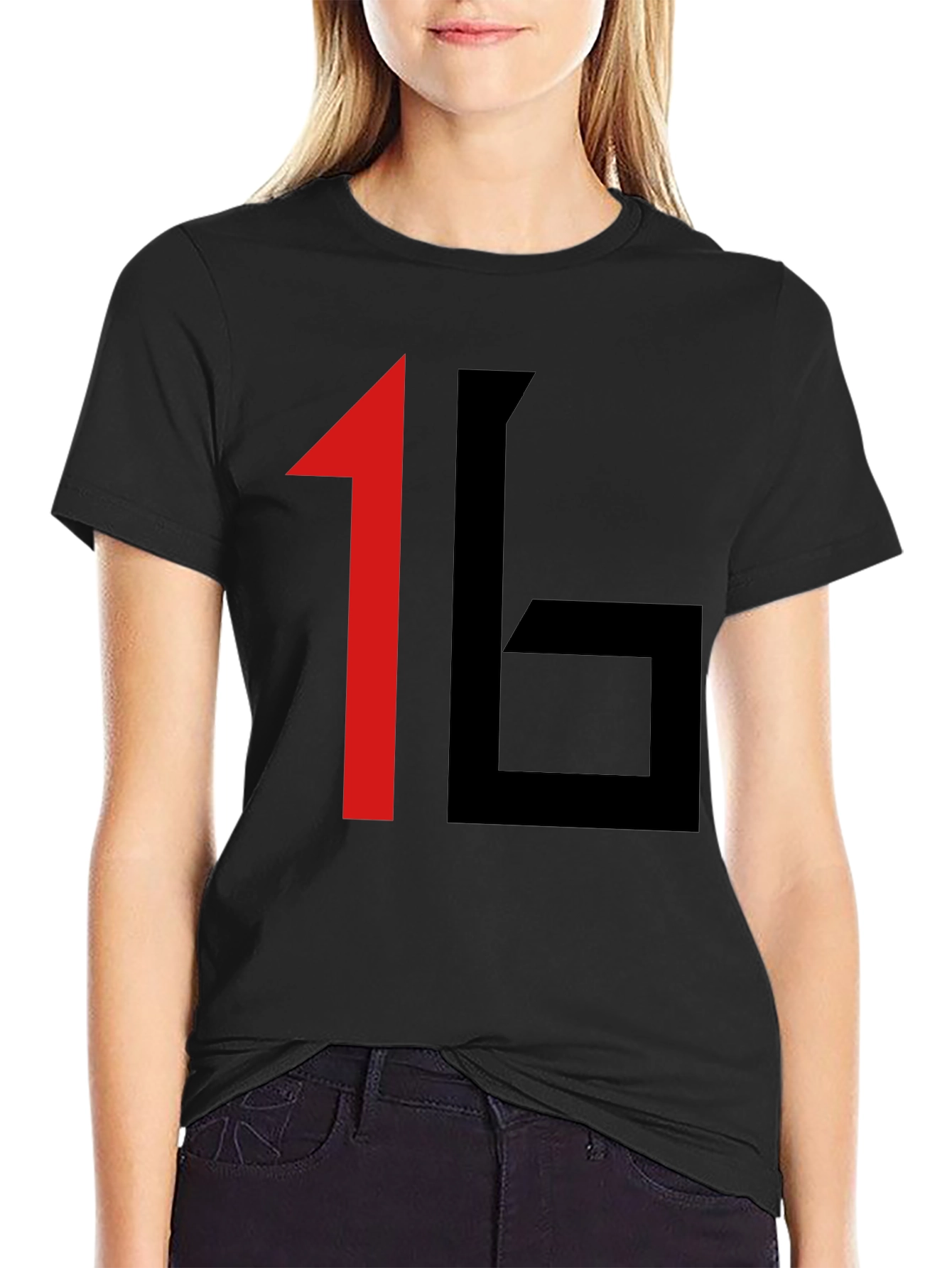 Bold Graphic Tee: 16 Print Black T-Shirt