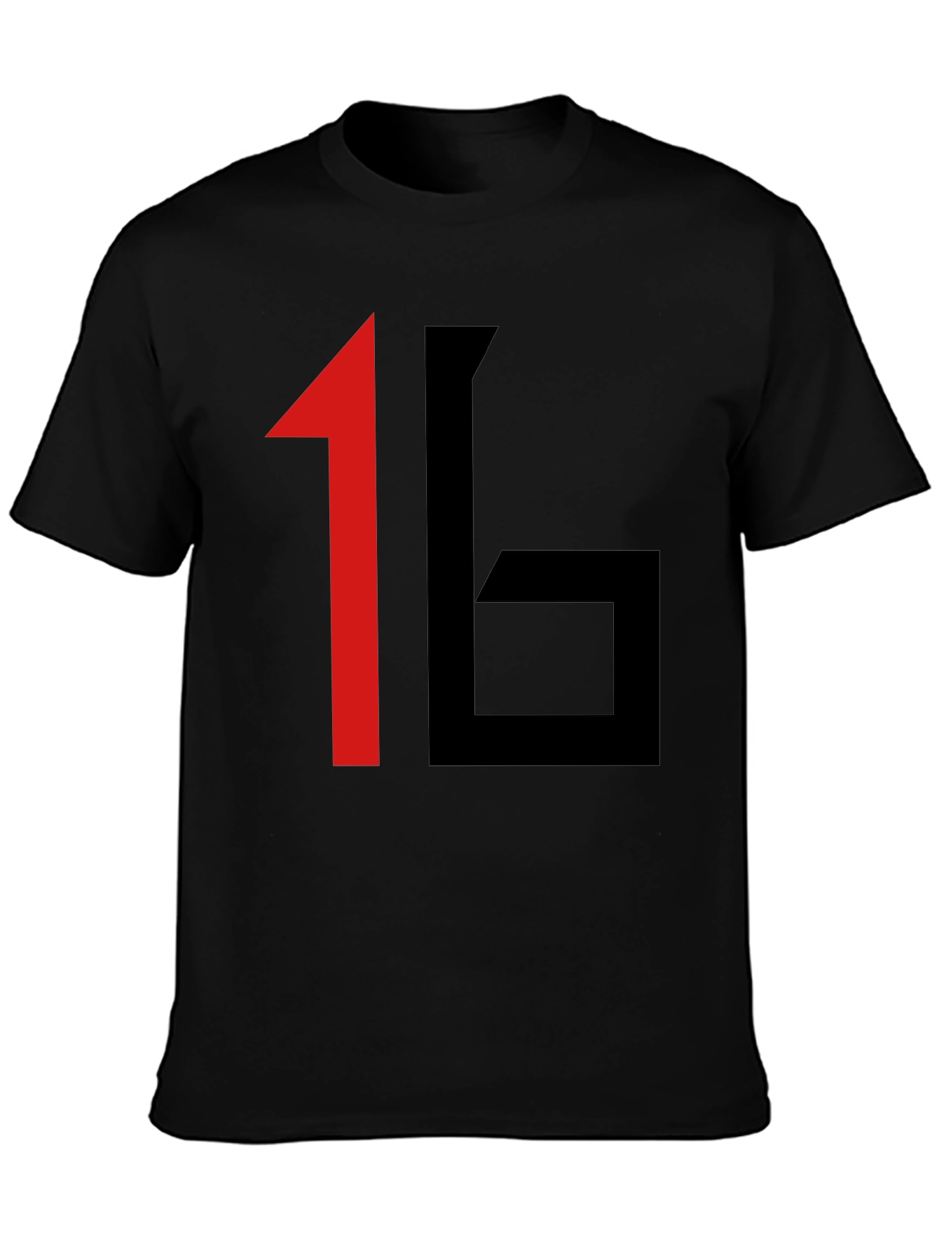 Bold Graphic Tee: 16 Print Black T-Shirt