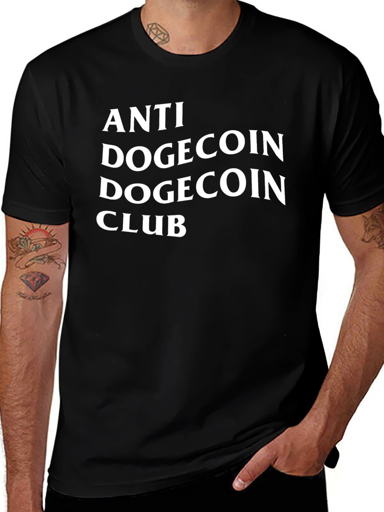 Anti Dogecoin Club Black T-Shirt