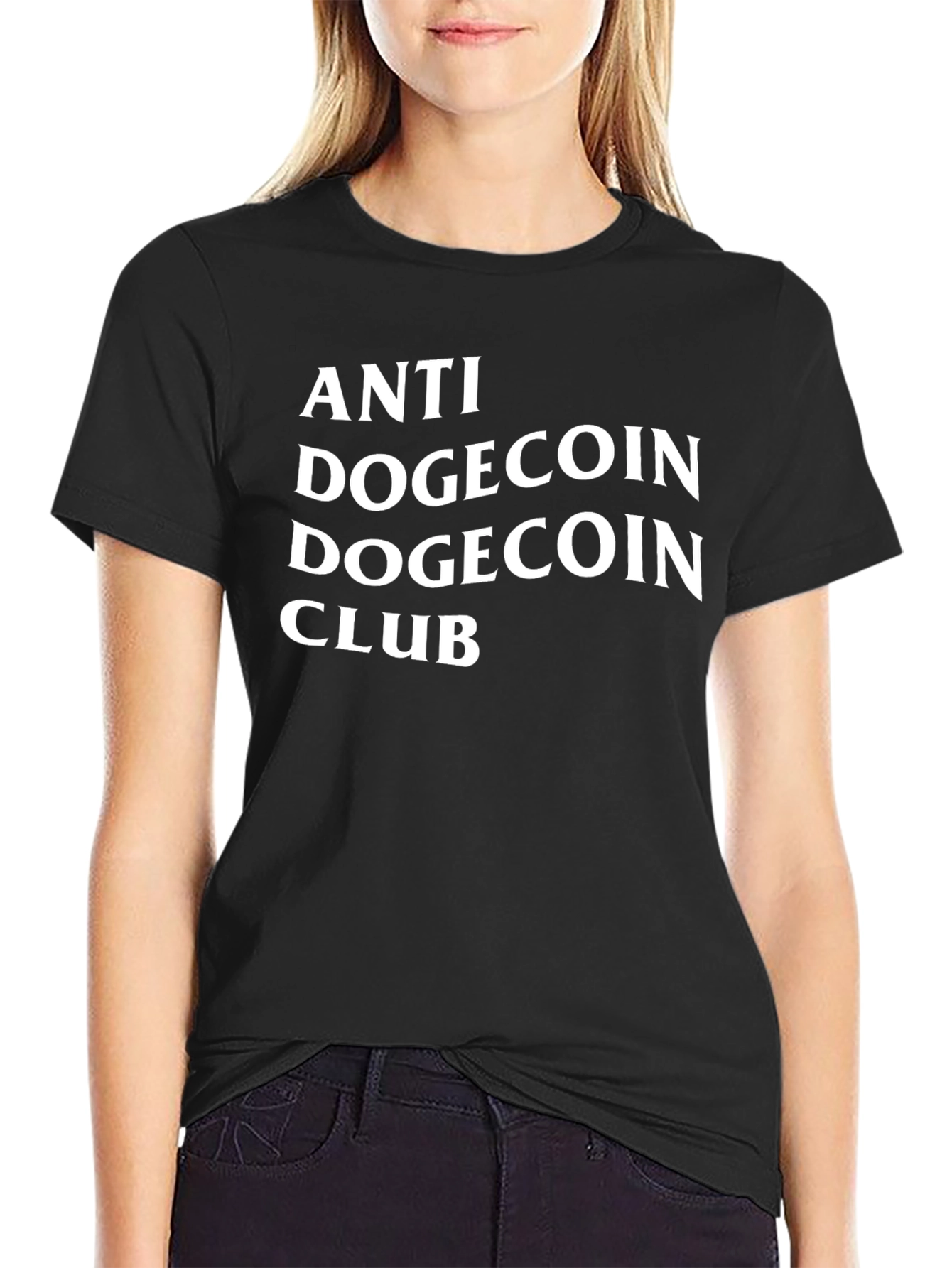 Anti Dogecoin Club Black T-Shirt