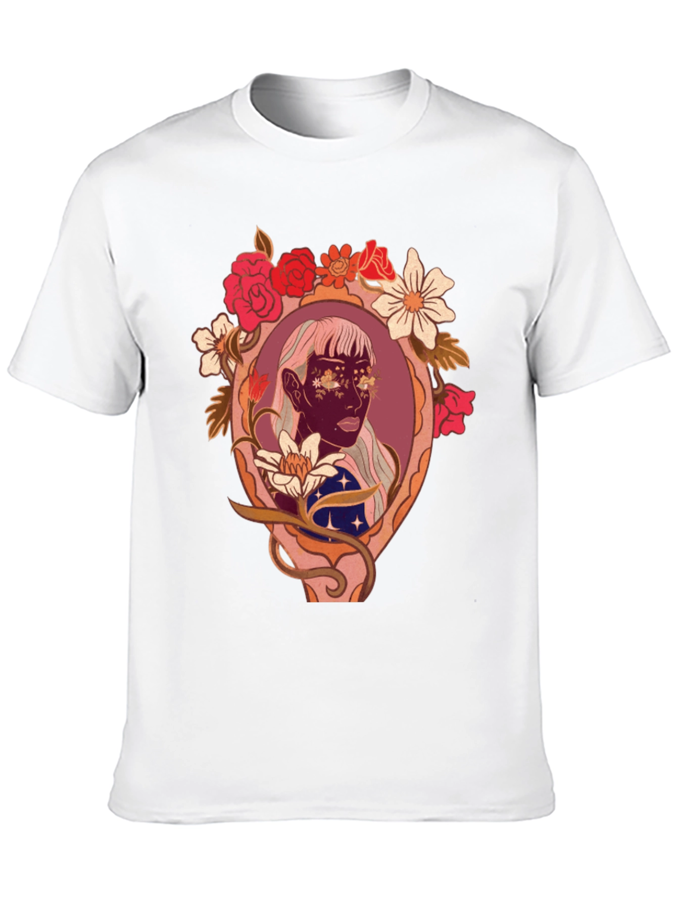 Floral Framed Face Graphic Tee