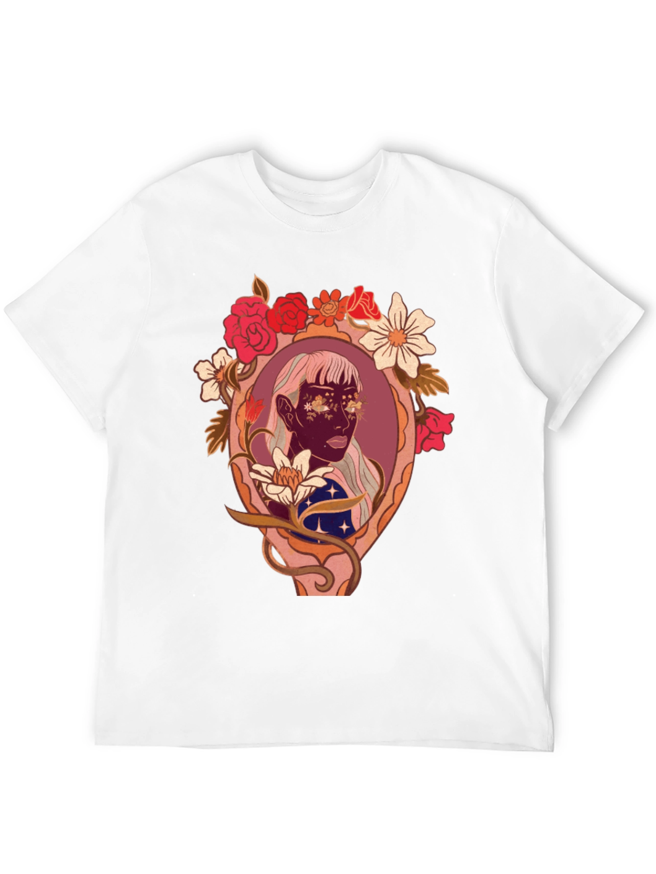 Floral Framed Face Graphic Tee