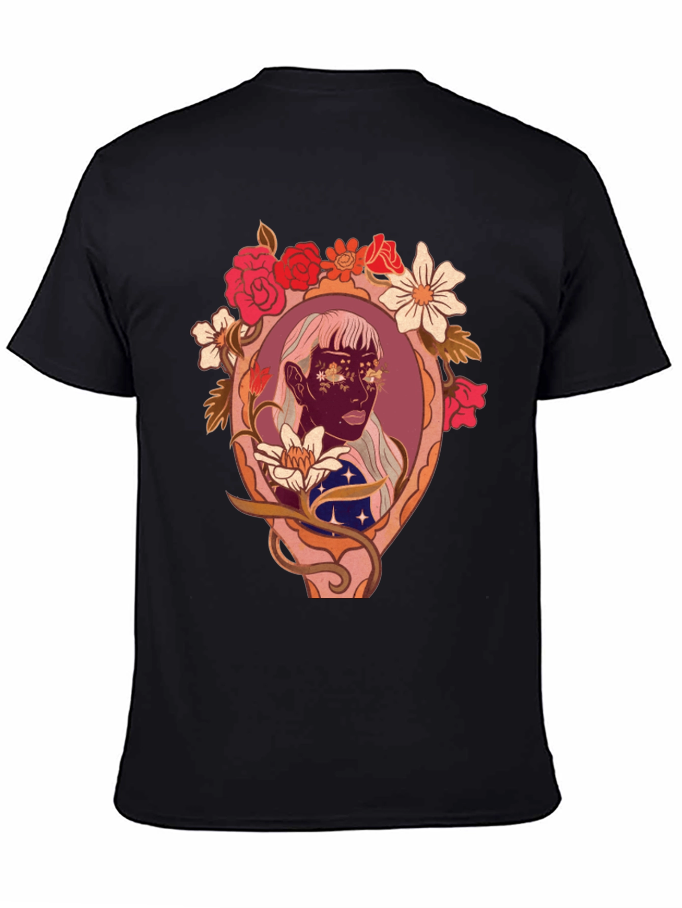 Floral Framed Face Graphic Tee