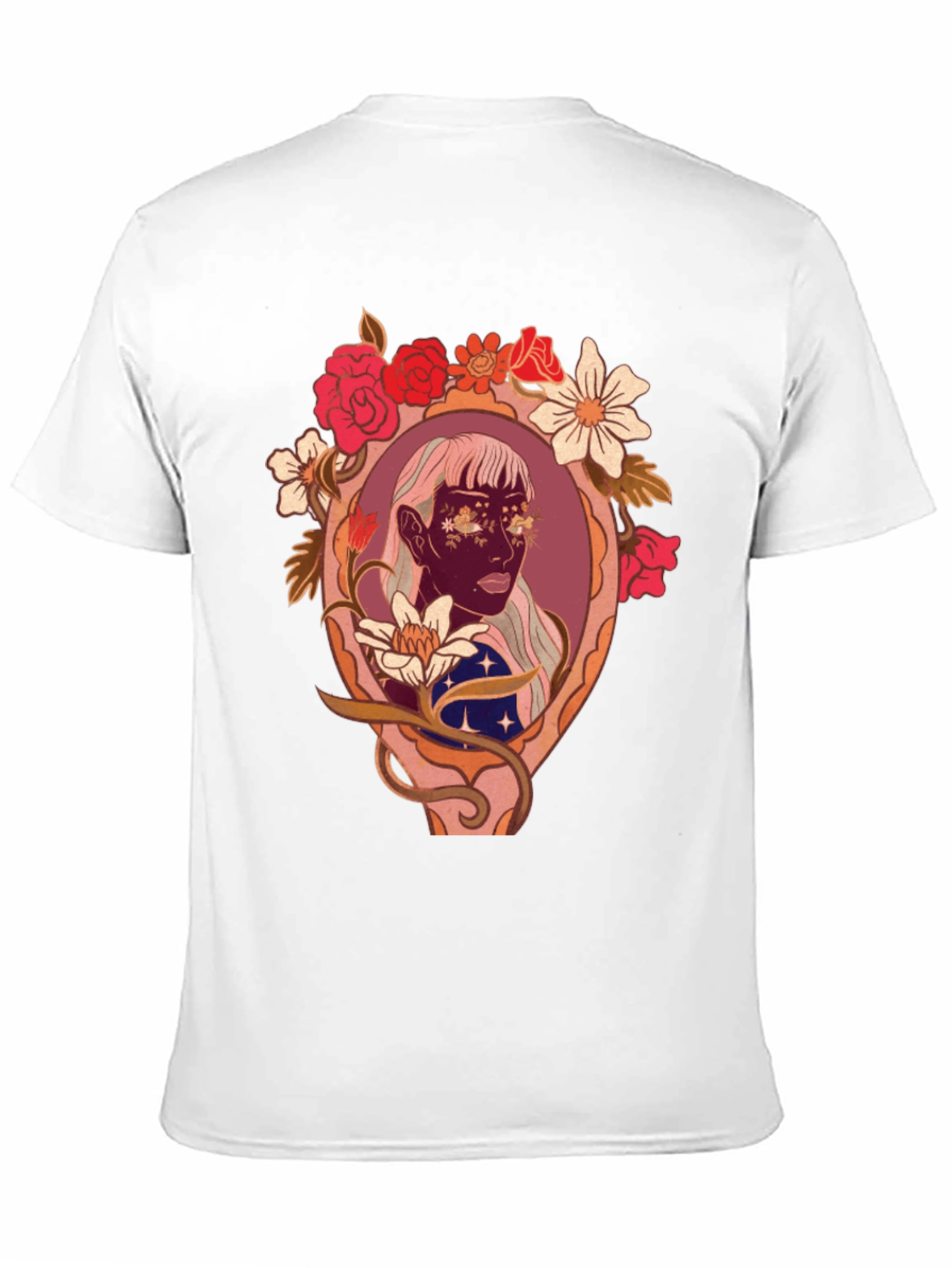 Floral Framed Face Graphic Tee
