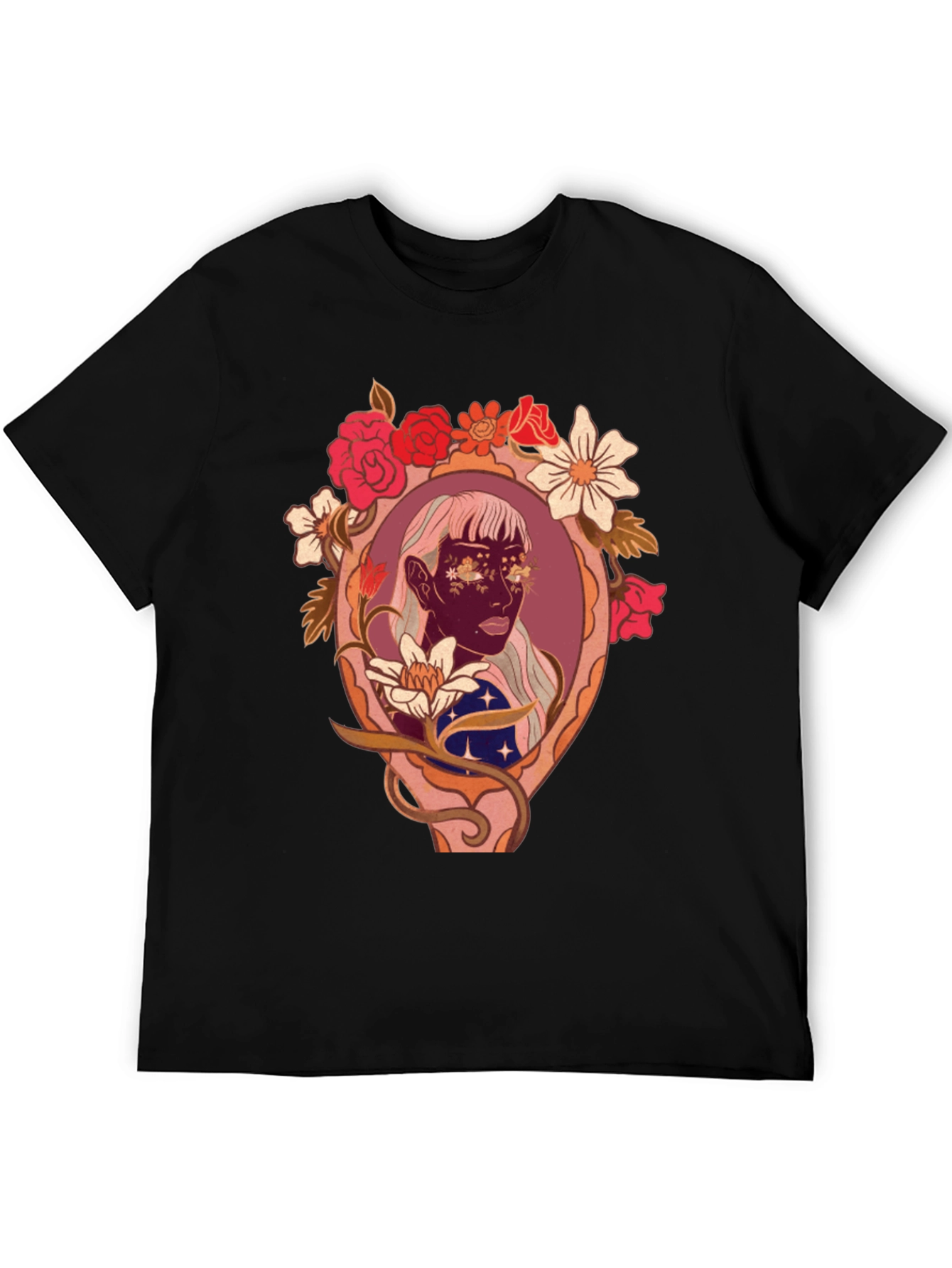 Floral Framed Face Graphic Tee