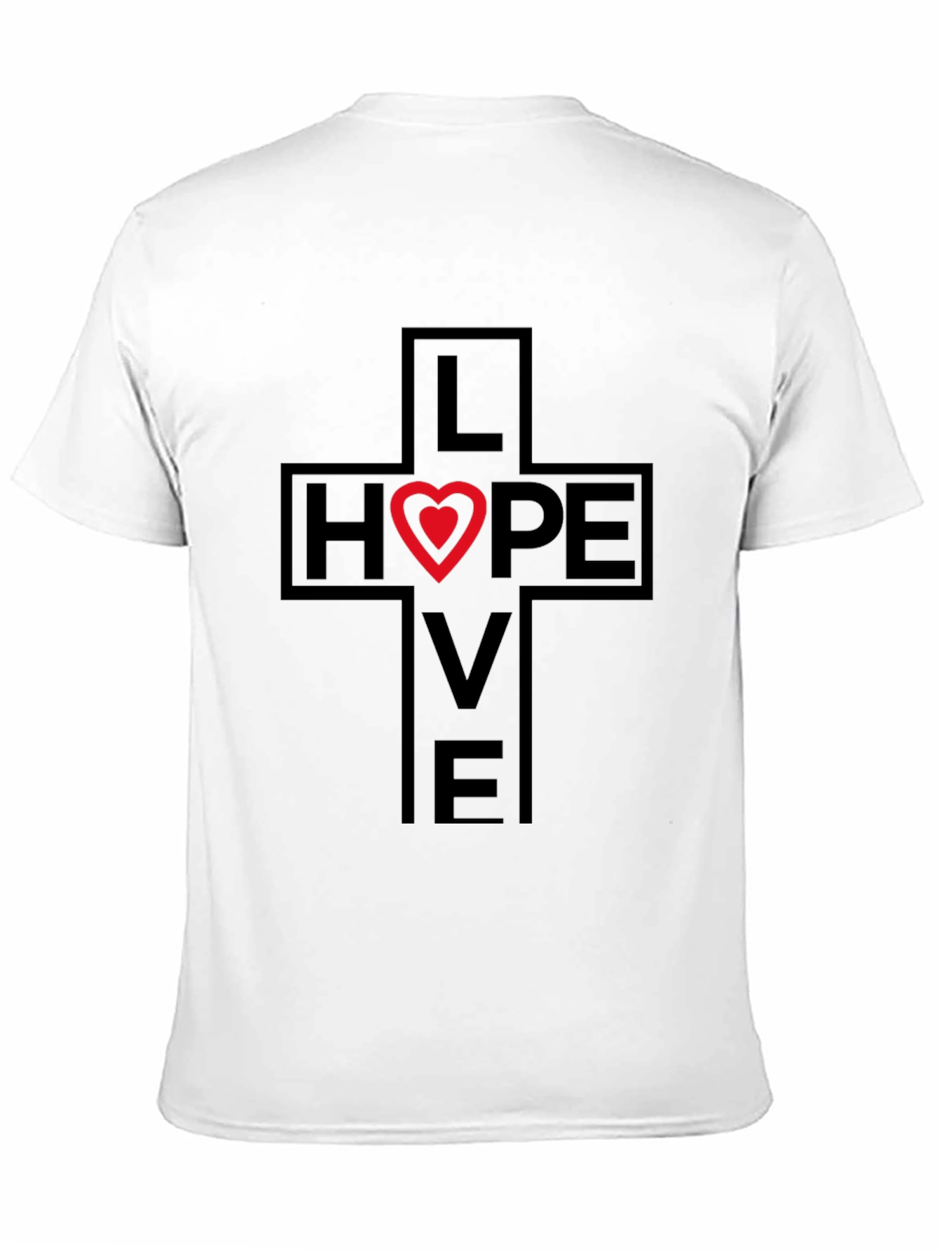 Love Hope T-Shirt Cross Graphic