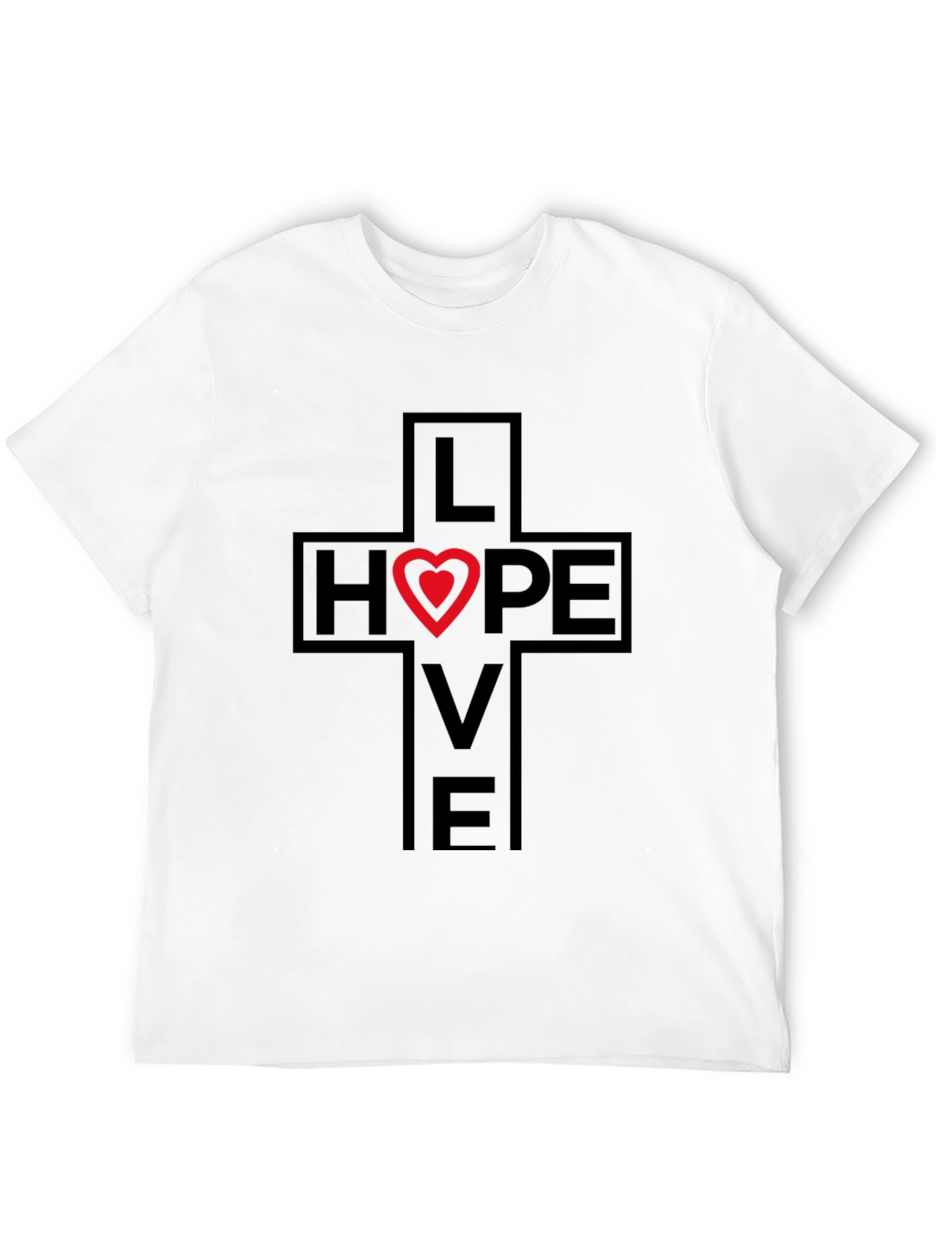 Love Hope T-Shirt Cross Graphic